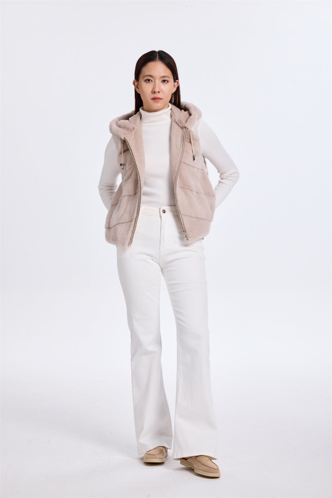 DYED BEIGE LH MINK VEST