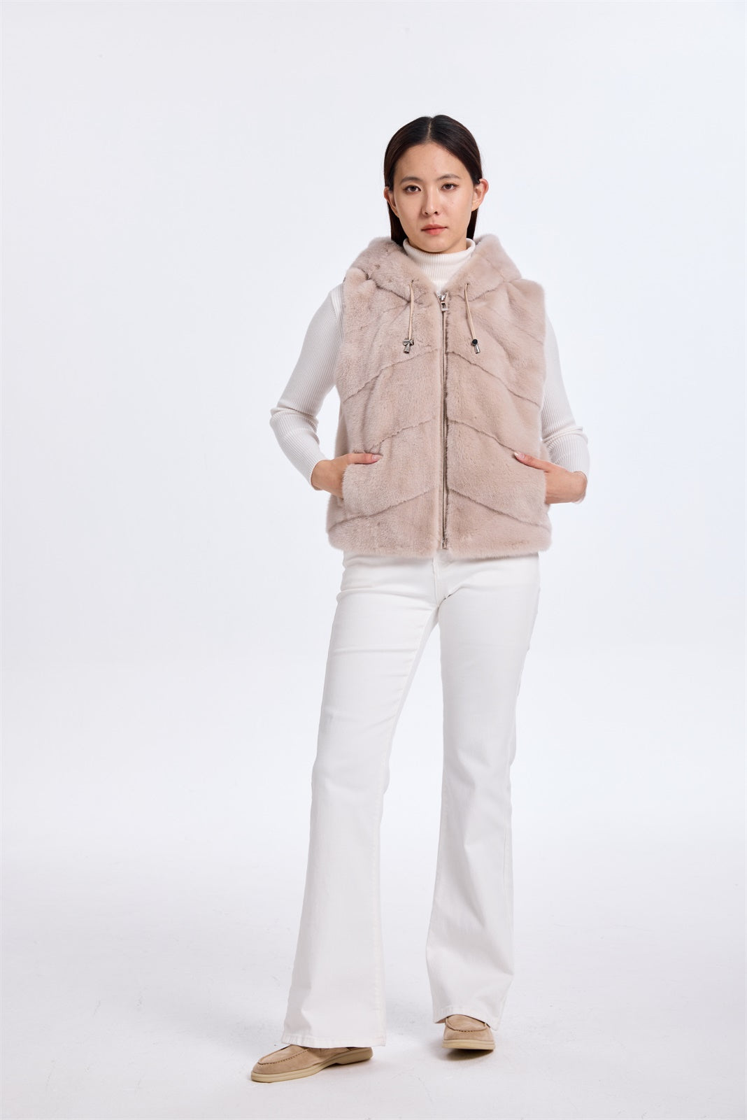 DYED BEIGE LH MINK VEST