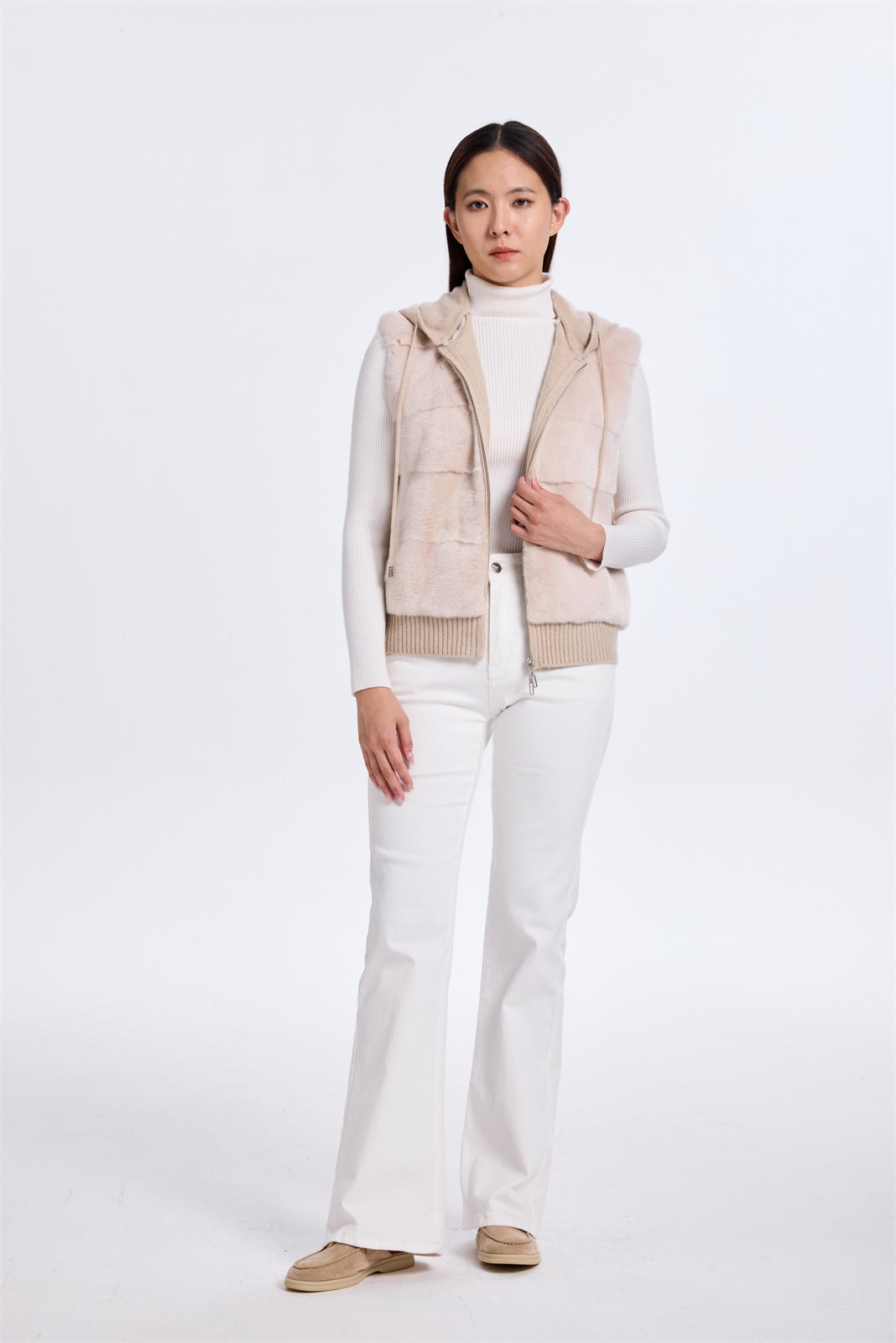 DYED  FOG LH MINK/KNIT VEST