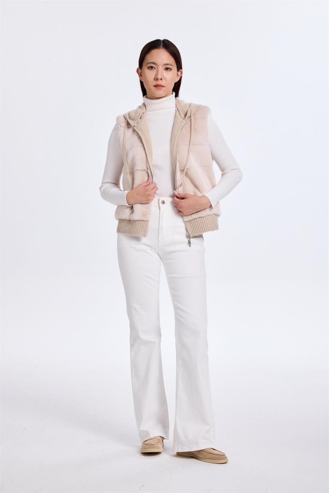 DYED  FOG LH MINK/KNIT VEST