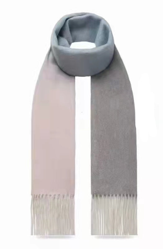 Pink Blue Grey Cashmere Scarf