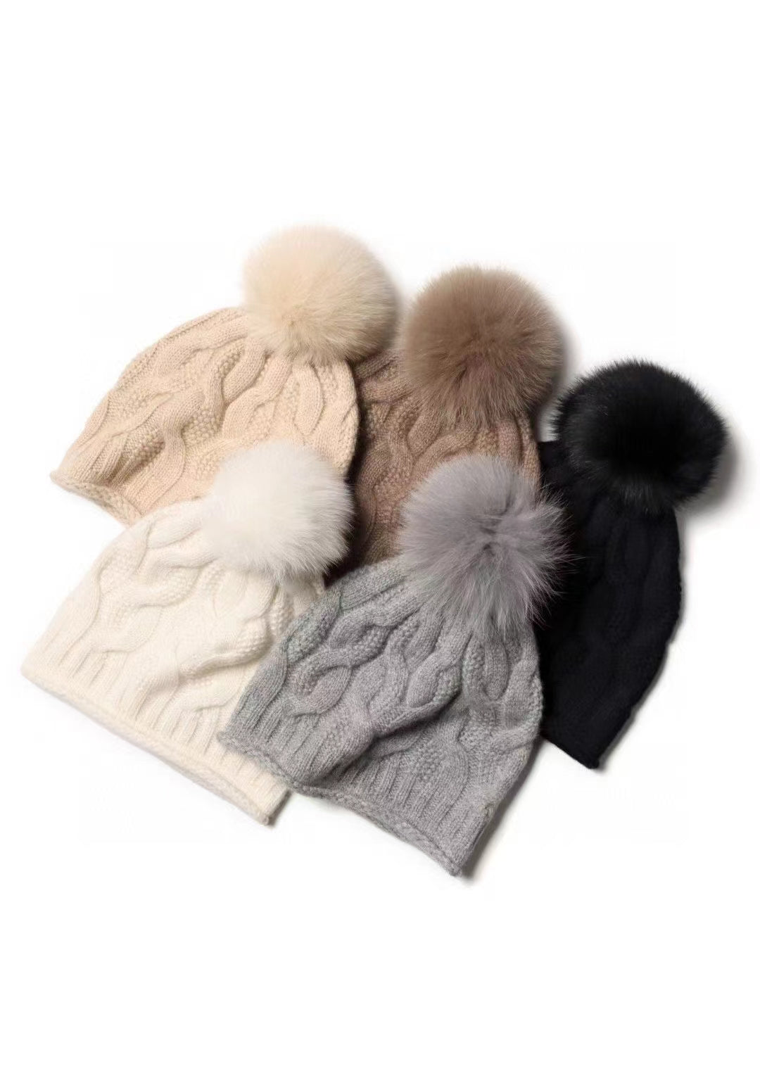 Pom Pom Beanie Cashmere
