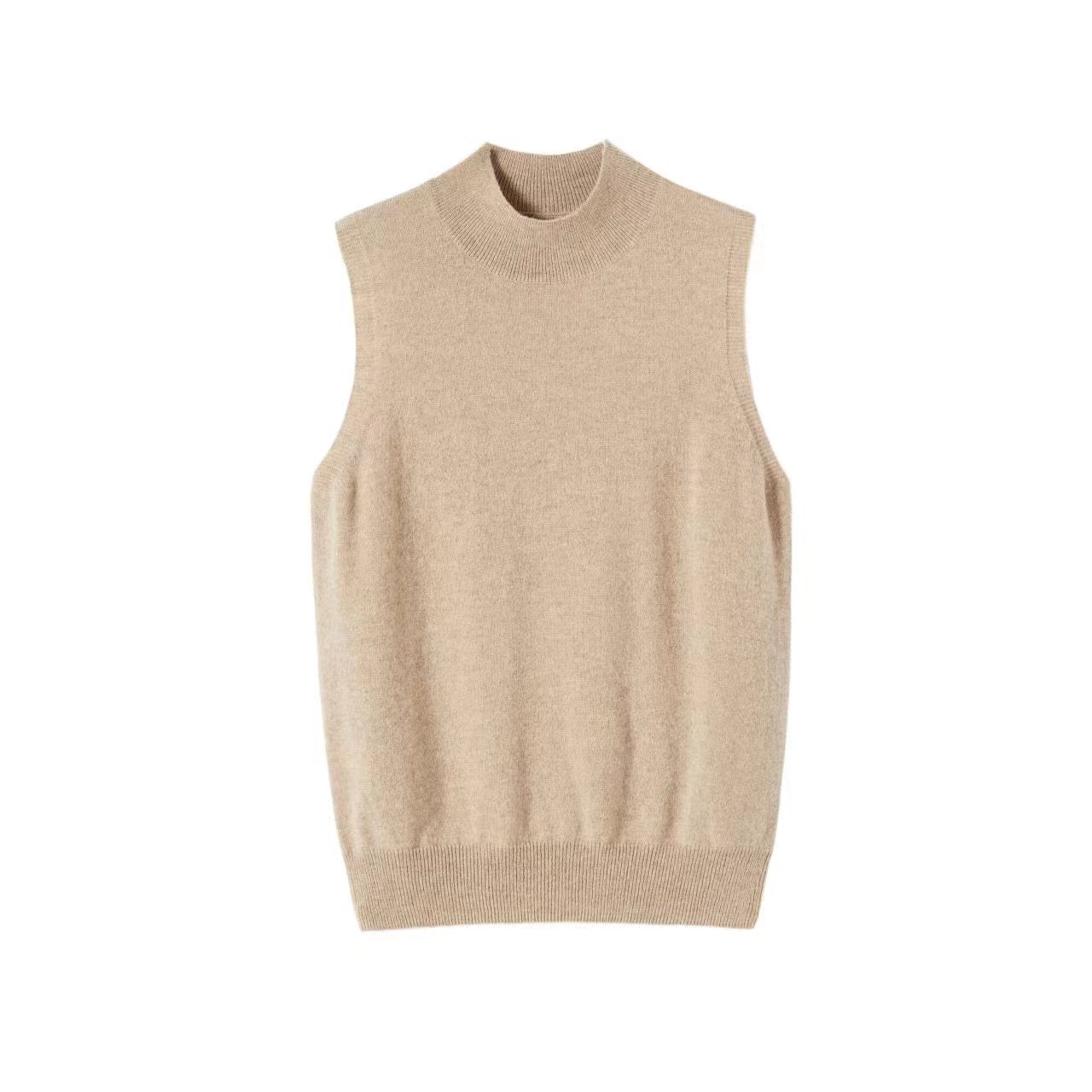 KNITTED TURTLE NECK VEST