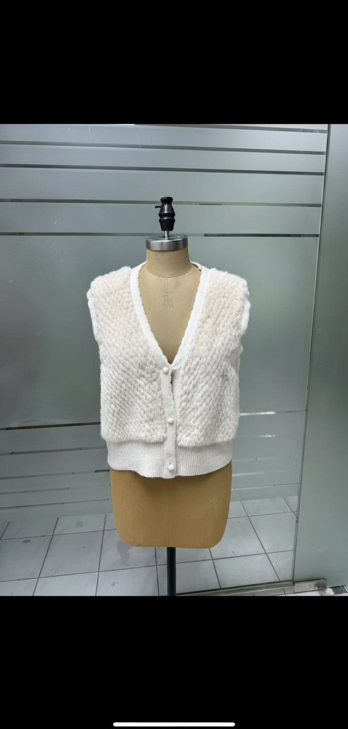 BEIGE MINK /KNIT VEST