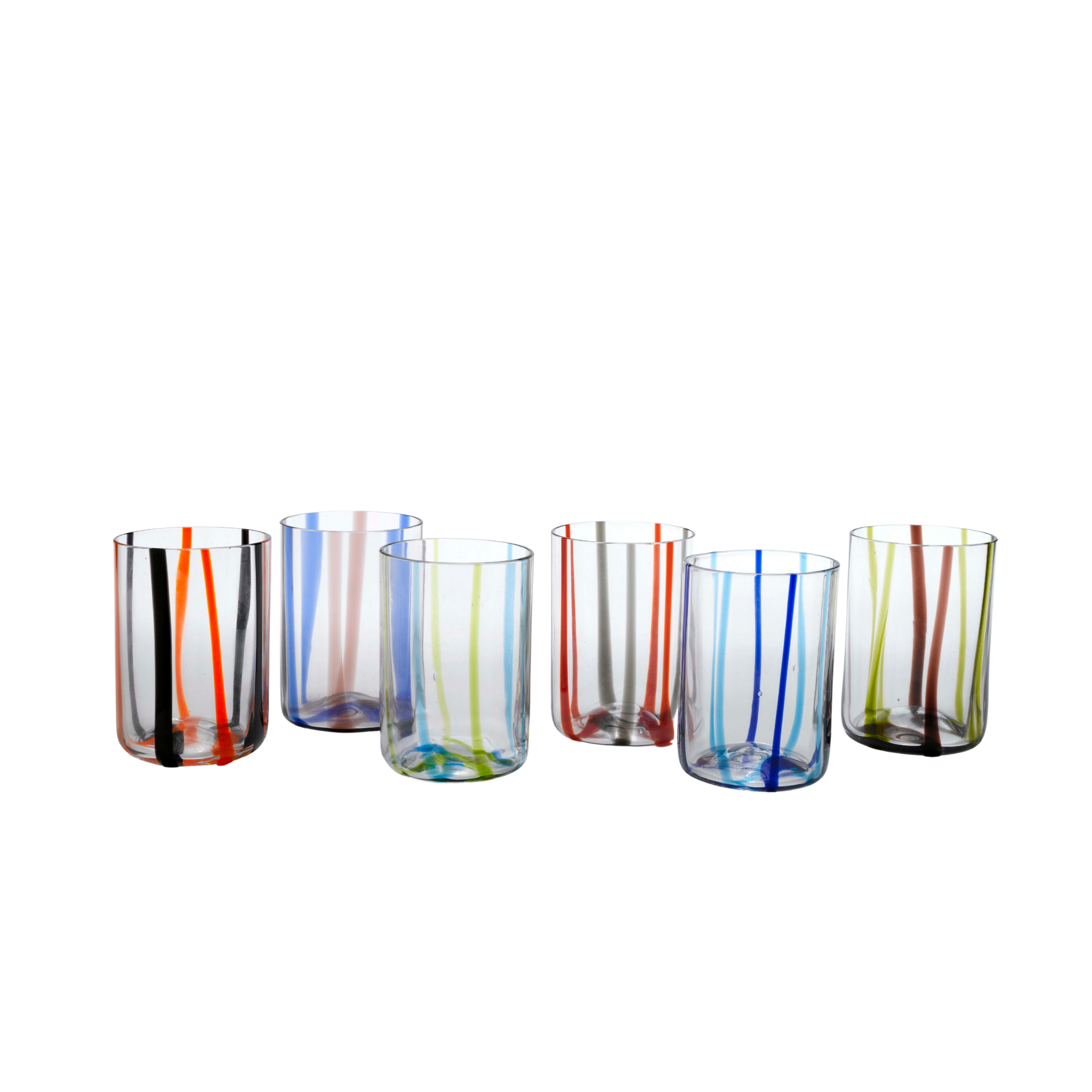 ZAFFERANO TIRACHE TUMBLER - 6 COLORS BOX (hand made) "only available by box of 6 pcs"