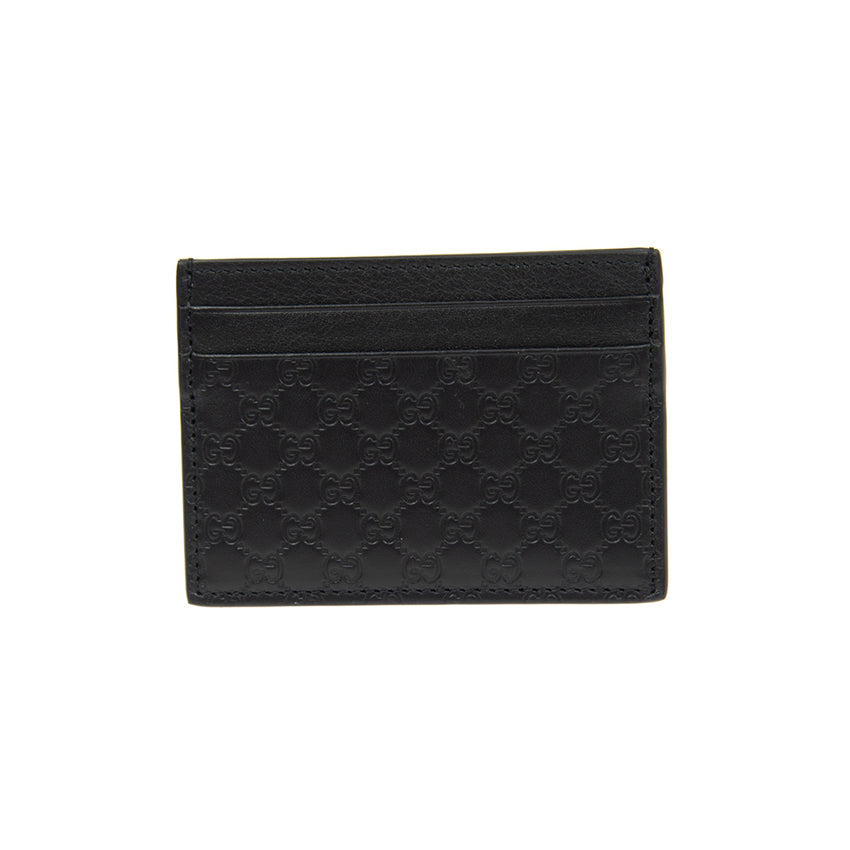 GUCCI Microguccissima Monogram Leather Card Case Black 262837