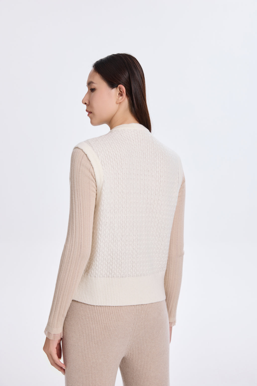 BEIGE MINK /KNIT VEST