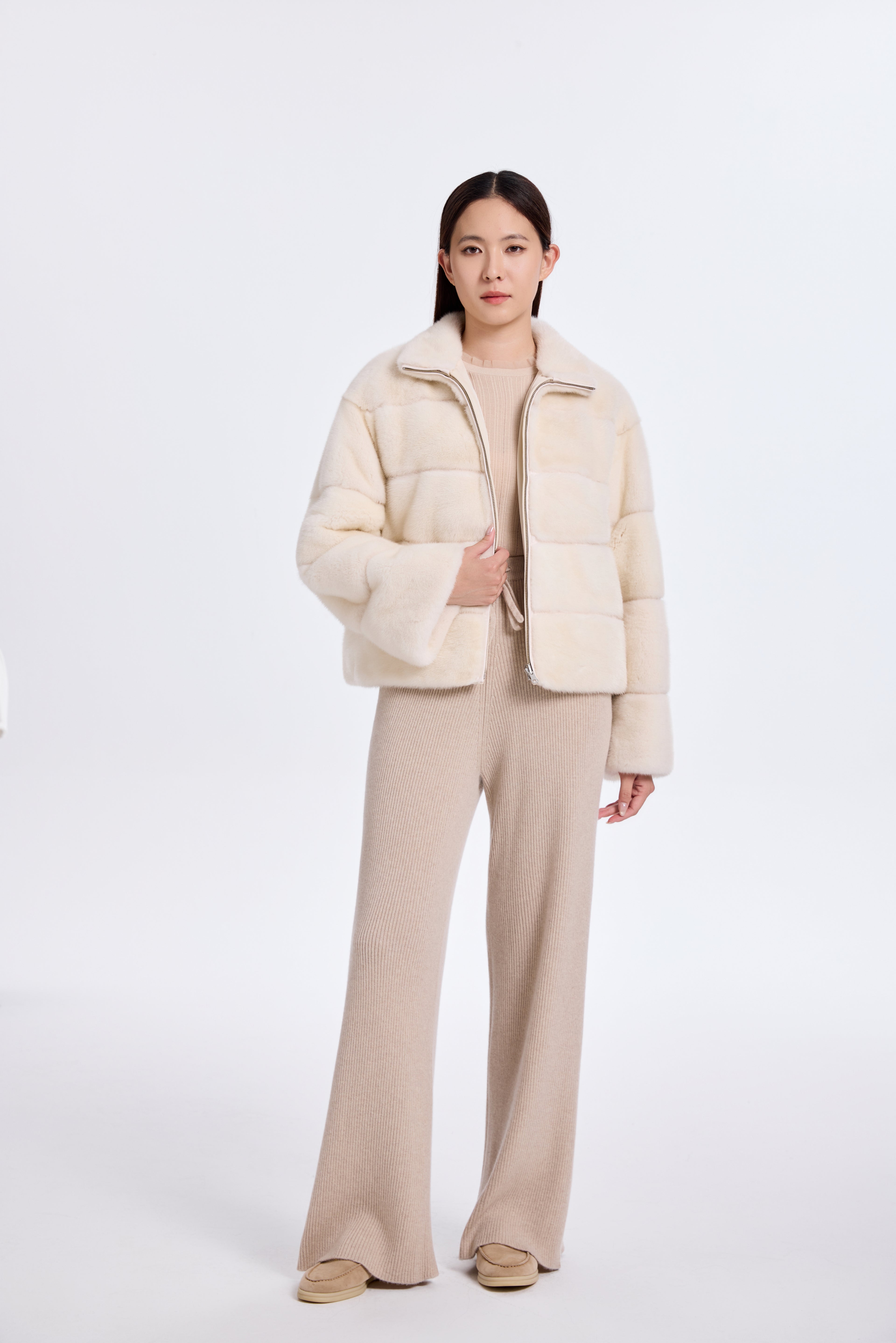 Dyed Ivory LH Mink Jacket, Rev