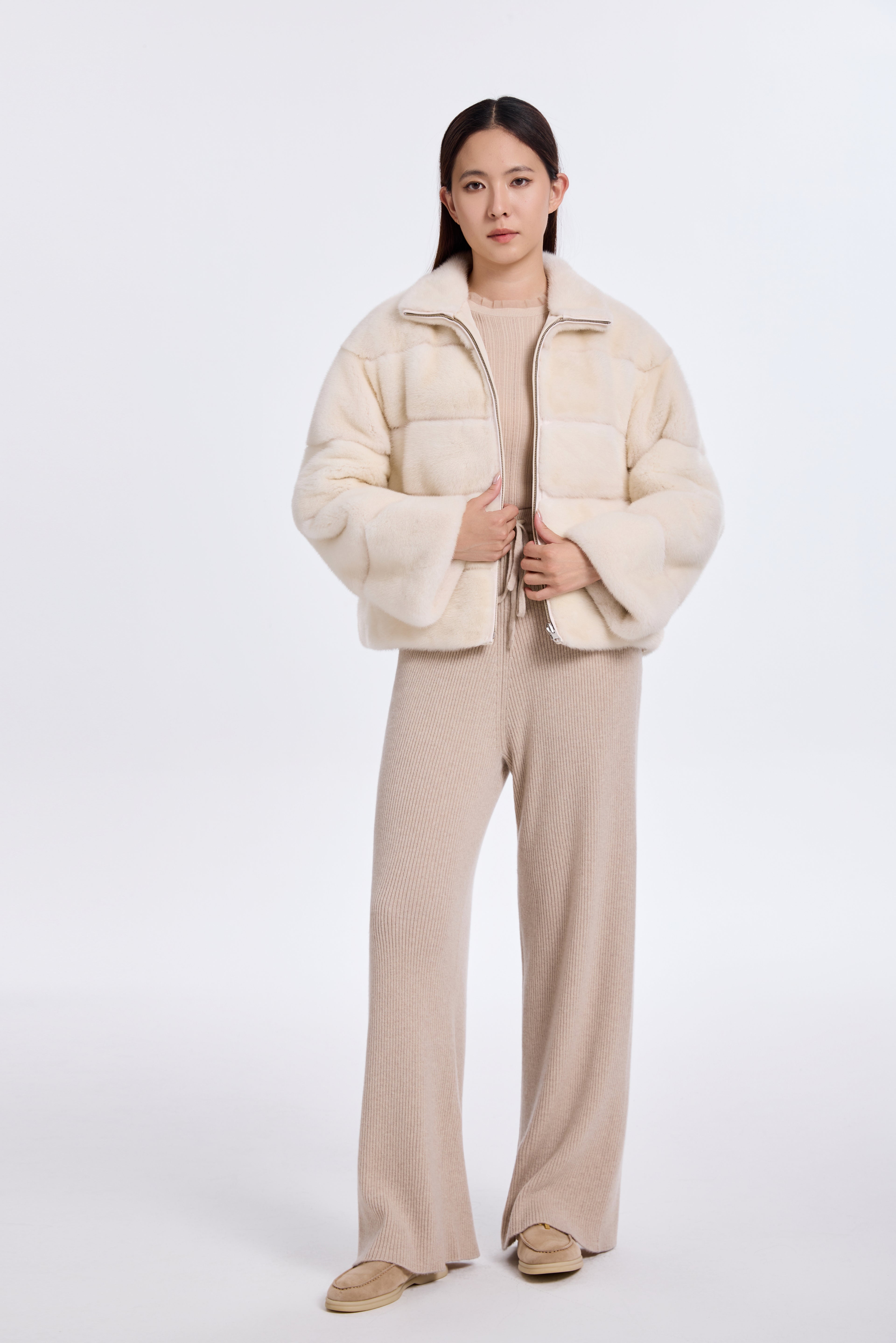 Dyed Ivory LH Mink Jacket, Rev