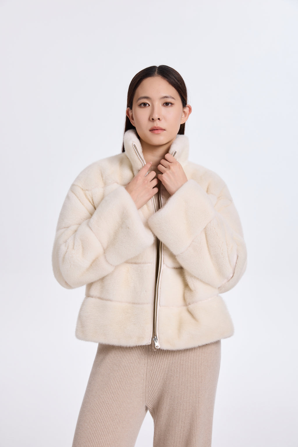 Dyed Ivory LH Mink Jacket, Rev