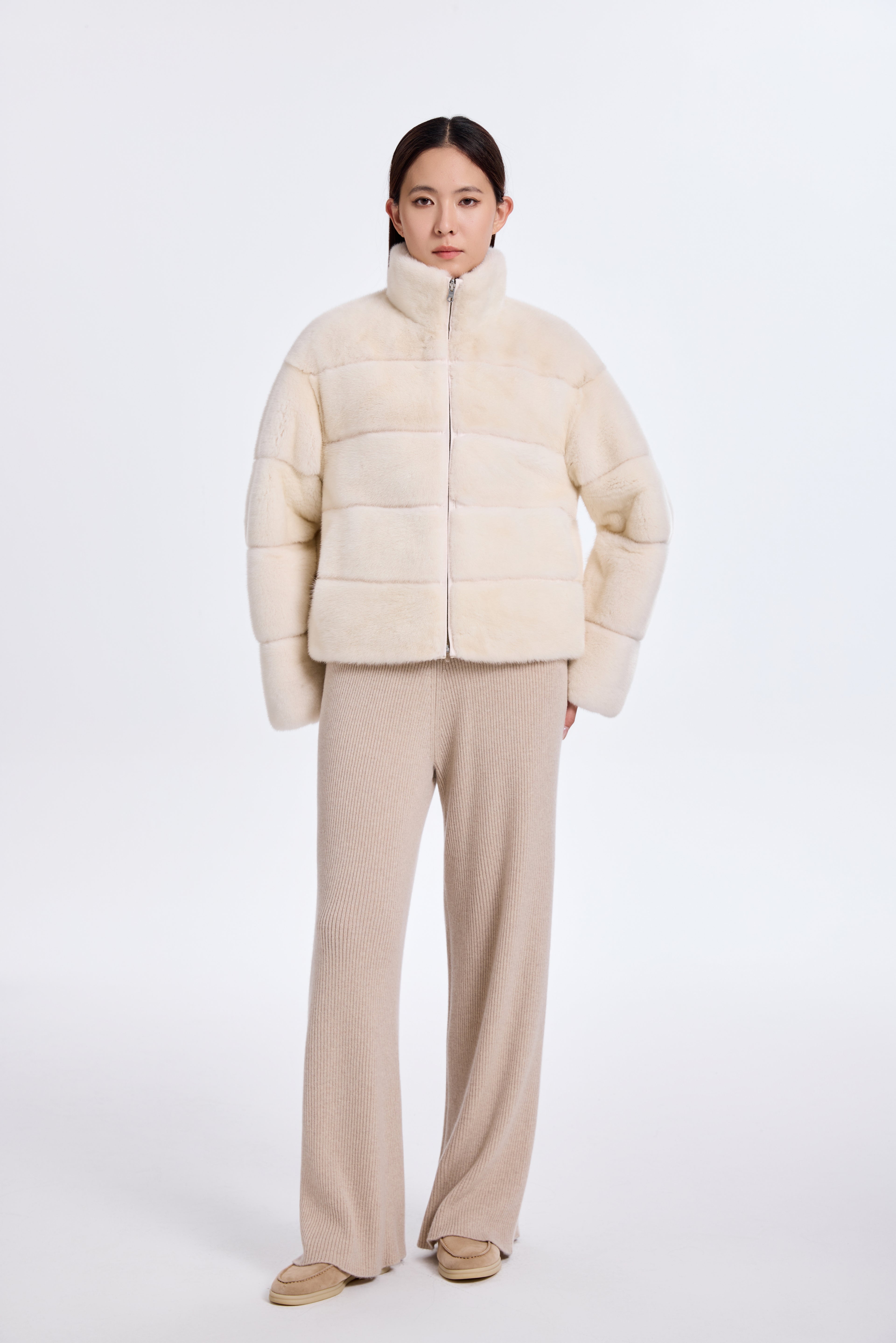 Dyed Ivory LH Mink Jacket, Rev