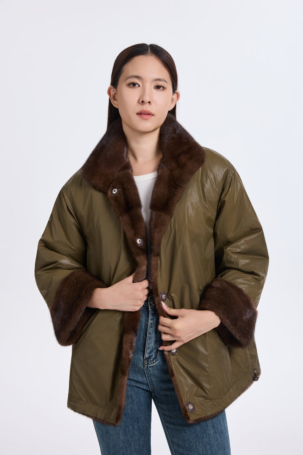 BROWN LH MINK JACKET, REV.