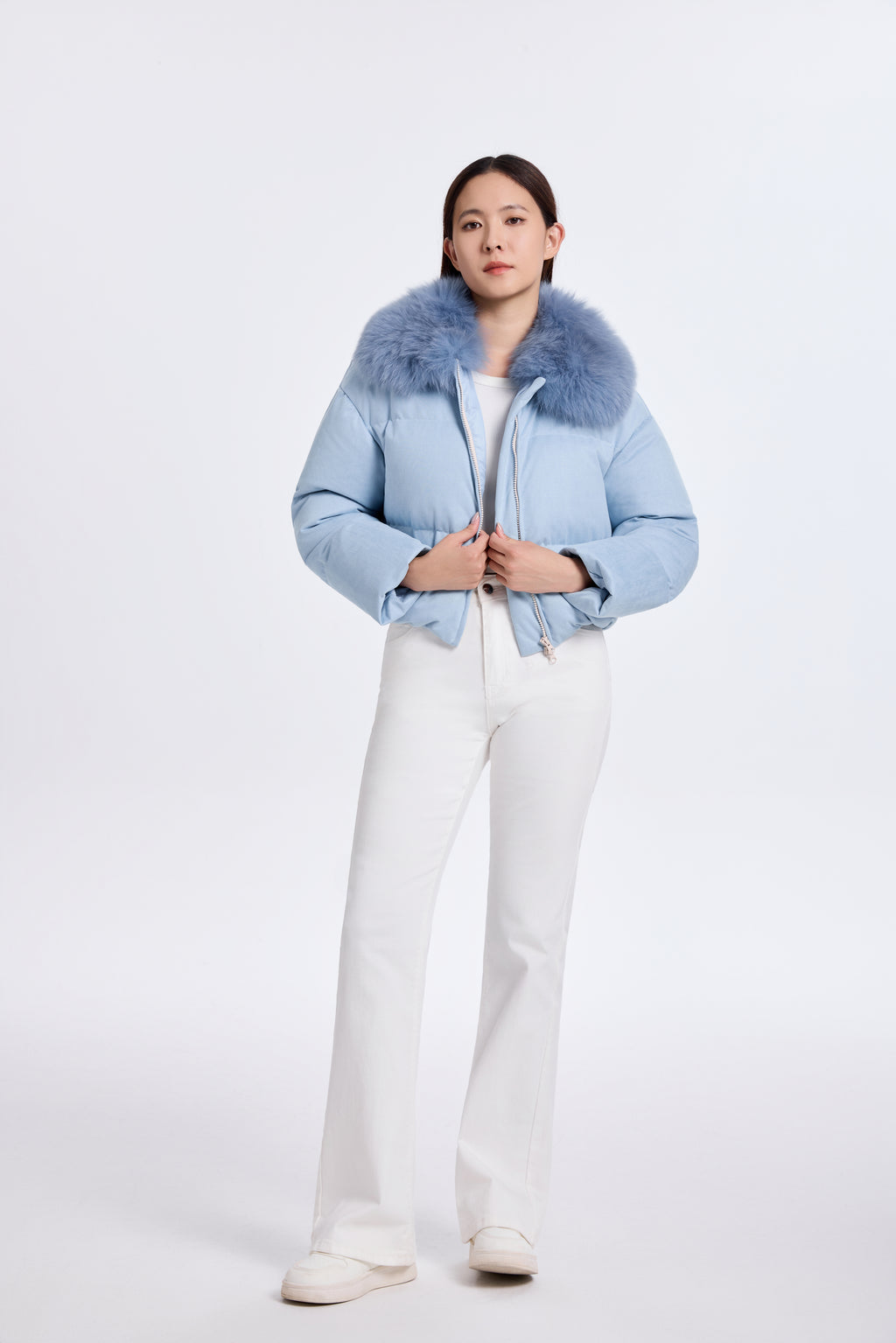 BABYBLUE DOWN JACKET WITH DTM FOZ COLLLAR