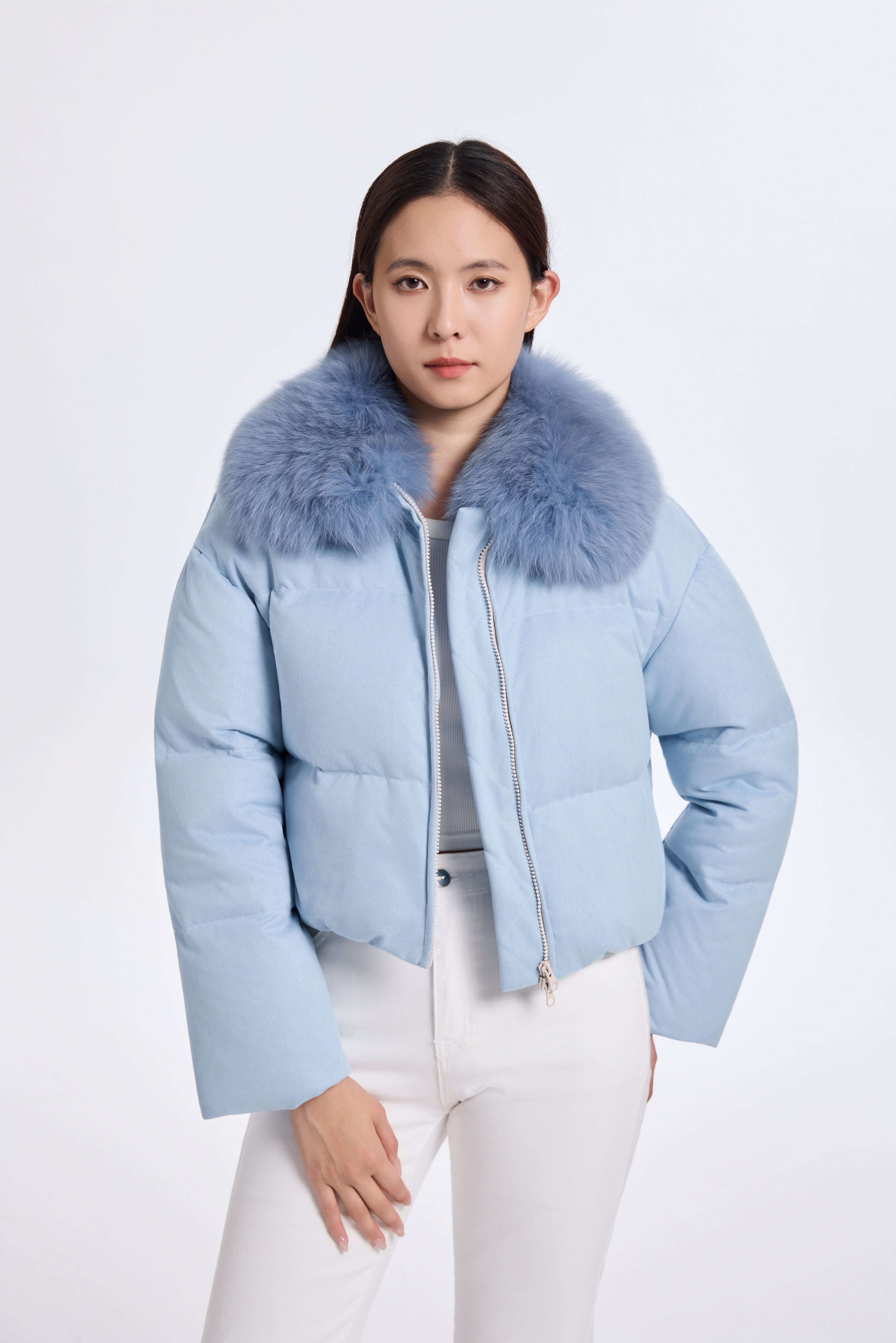 BABYBLUE DOWN JACKET WITH DTM FOZ COLLLAR