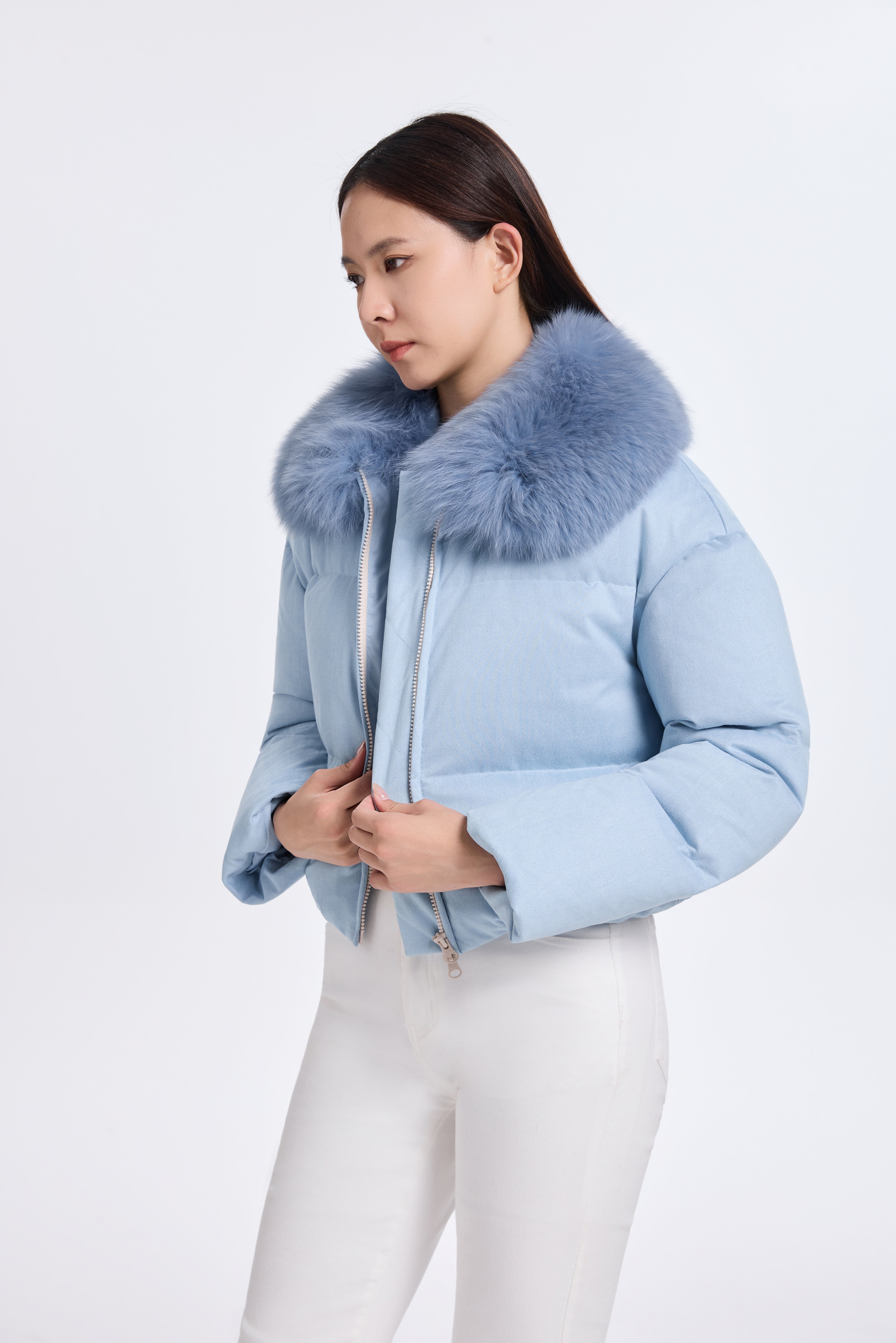 BABYBLUE DOWN JACKET WITH DTM FOZ COLLLAR