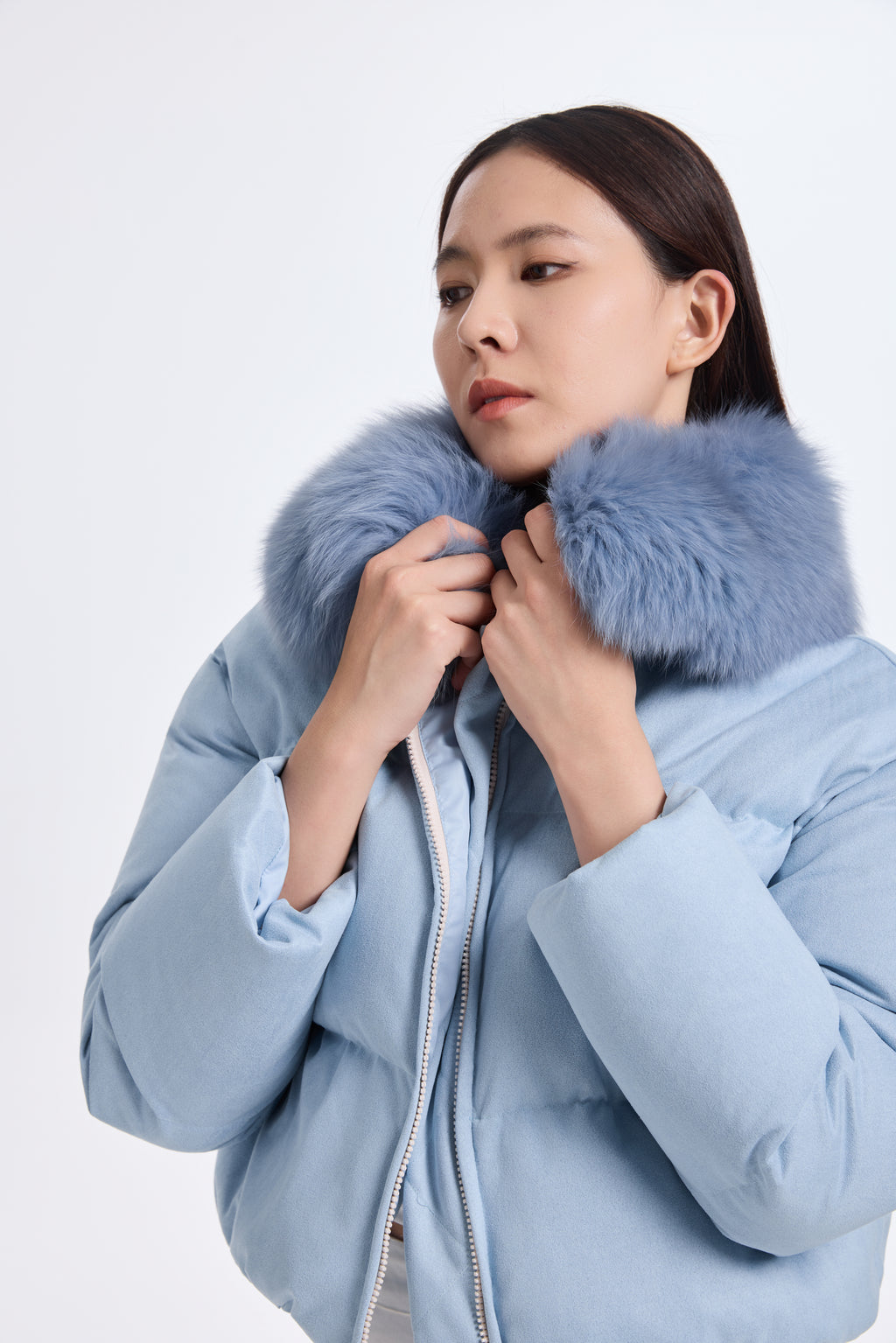 BABYBLUE DOWN JACKET WITH DTM FOZ COLLLAR