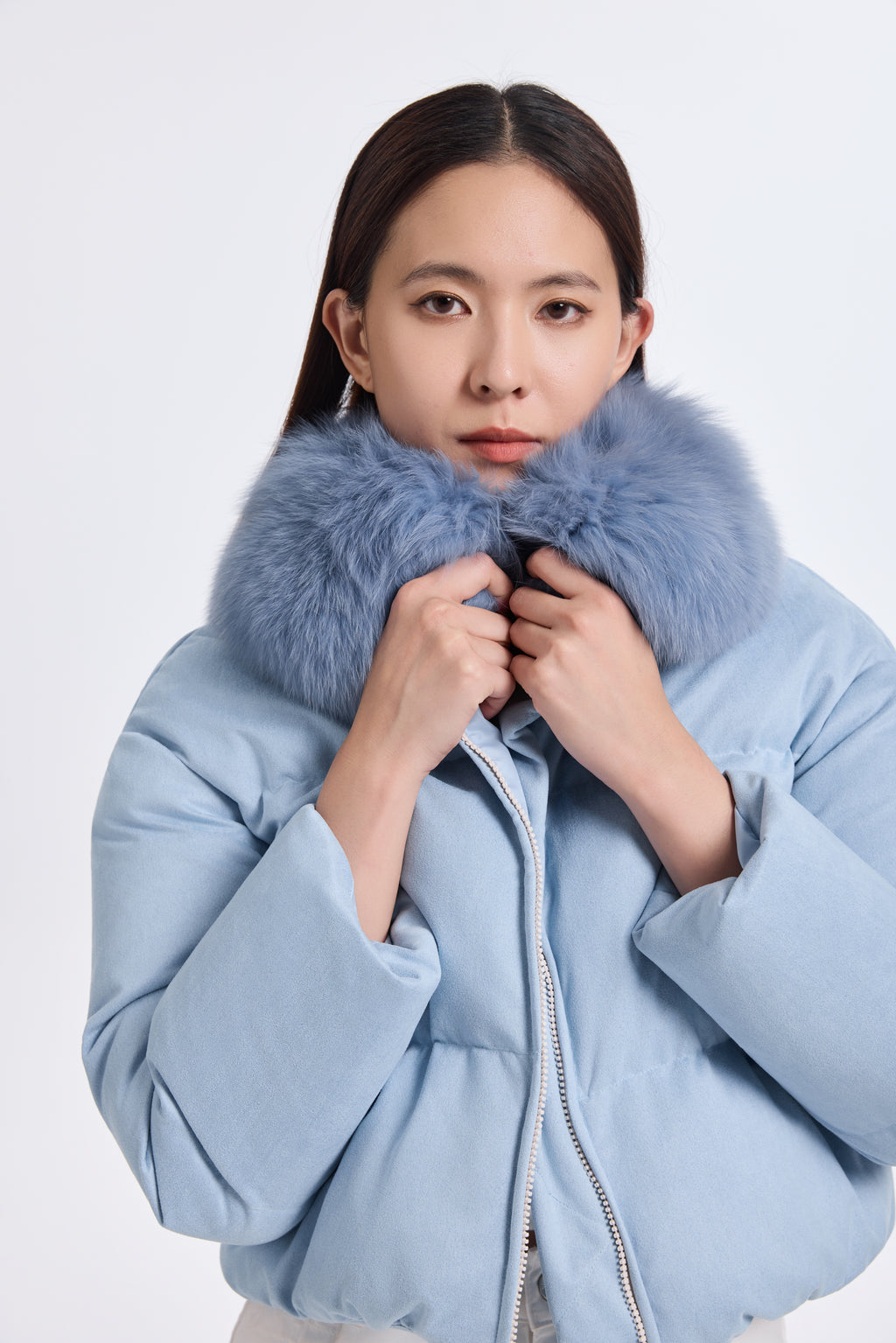 BABYBLUE DOWN JACKET WITH DTM FOZ COLLLAR
