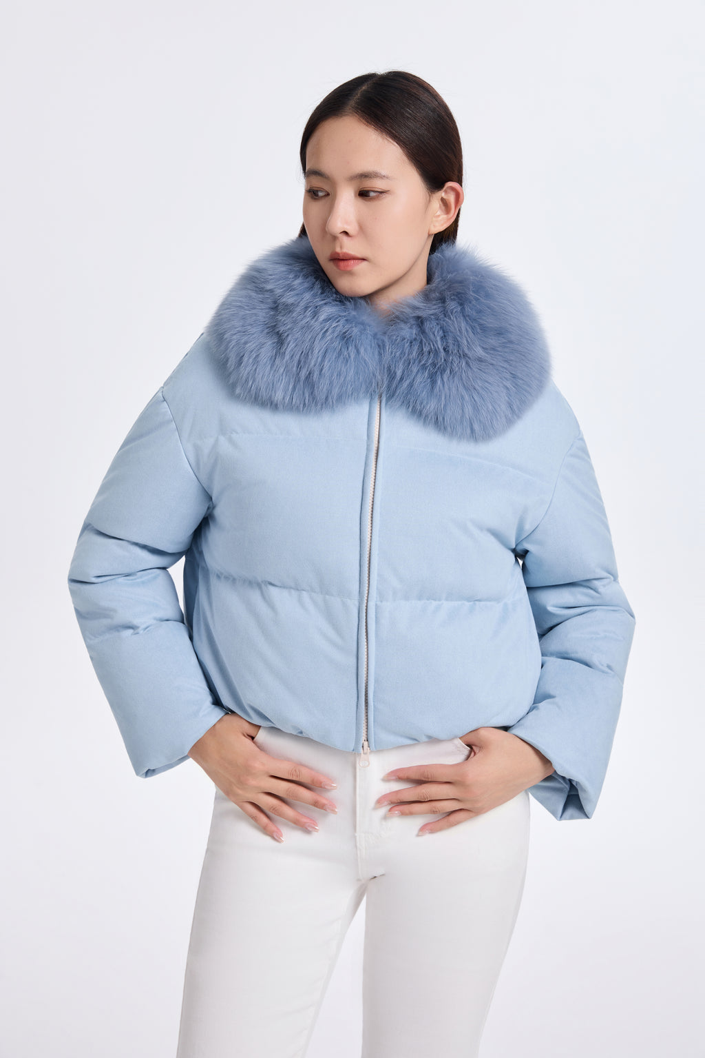 BABYBLUE DOWN JACKET WITH DTM FOZ COLLLAR