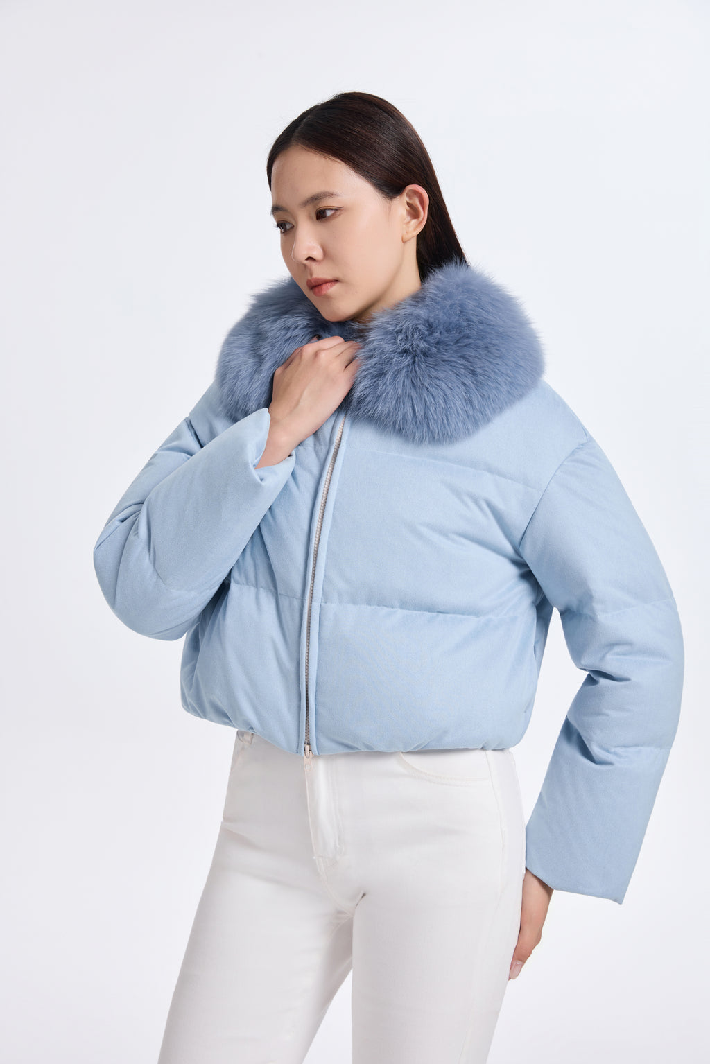 BABYBLUE DOWN JACKET WITH DTM FOZ COLLLAR