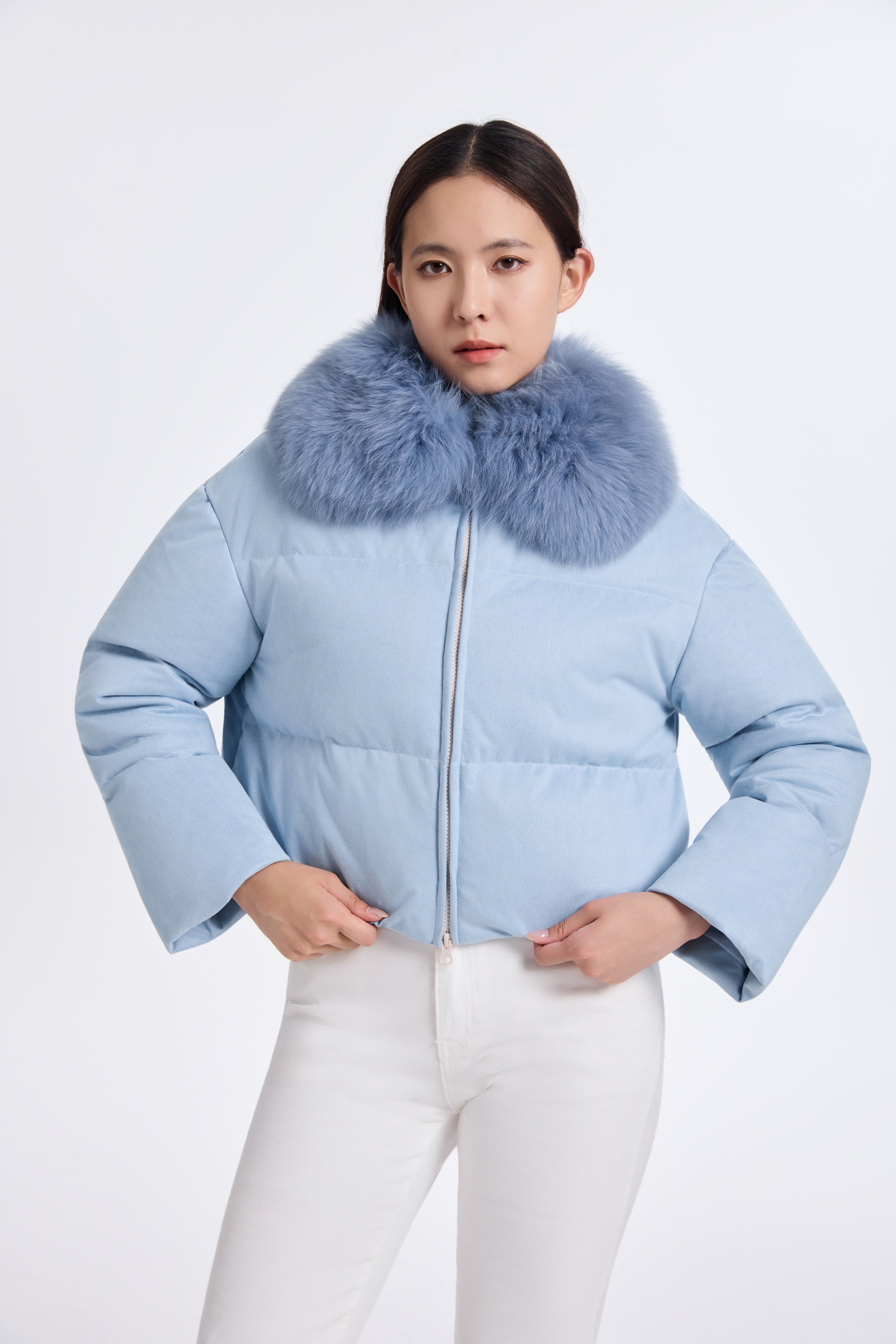 BABYBLUE DOWN JACKET WITH DTM FOZ COLLLAR