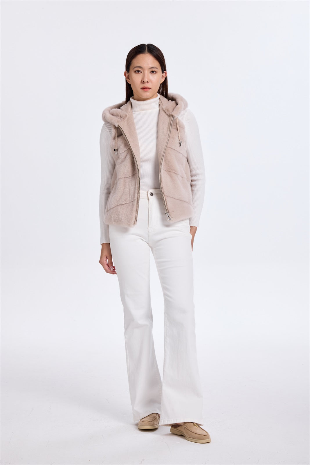 DYED BEIGE LH MINK VEST