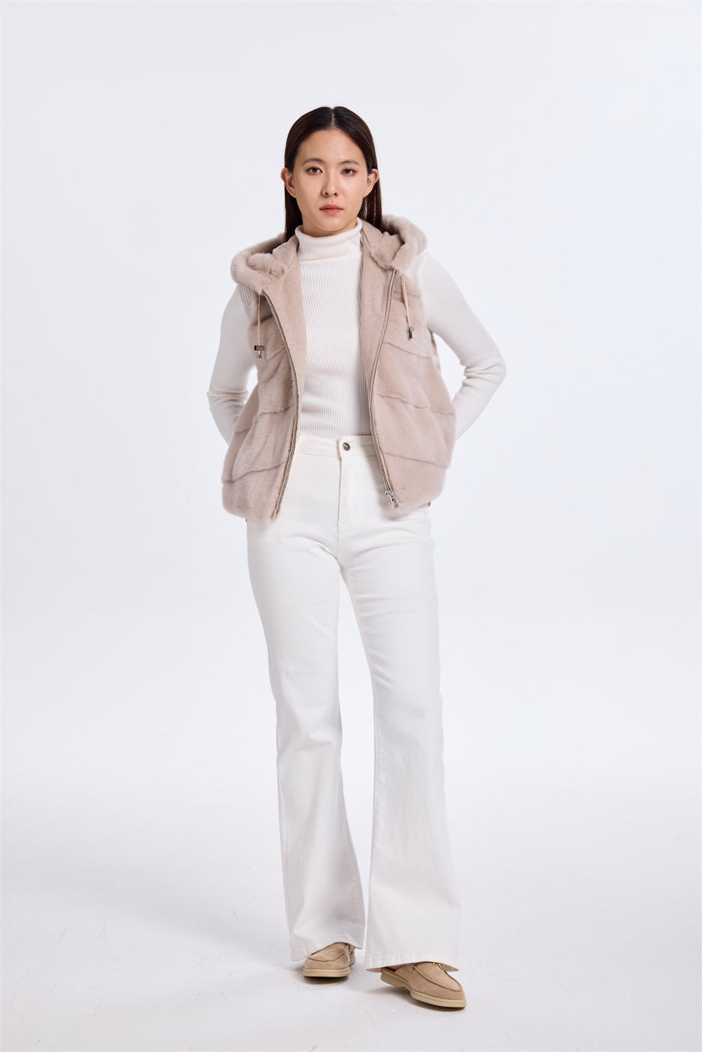 DYED BEIGE LH MINK VEST