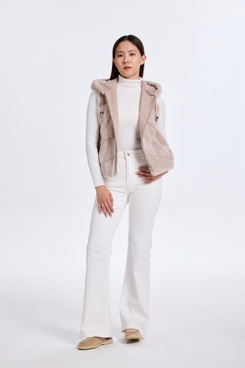 DYED BEIGE LH MINK VEST