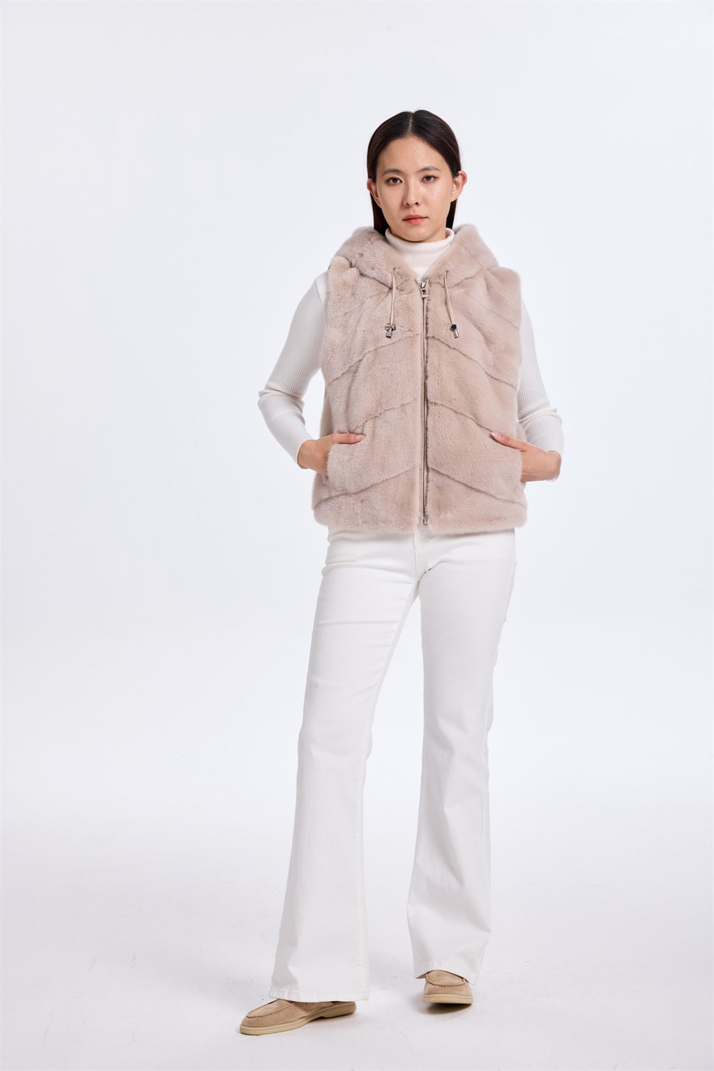 DYED BEIGE LH MINK VEST