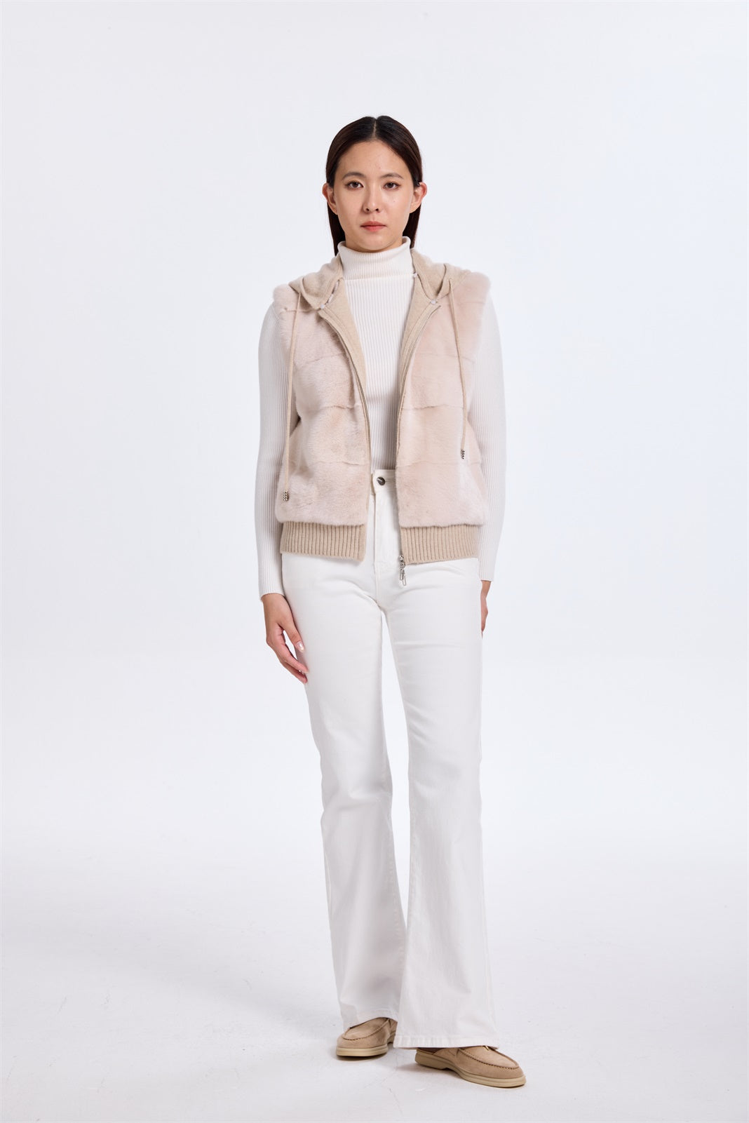 DYED  FOG LH MINK/KNIT VEST