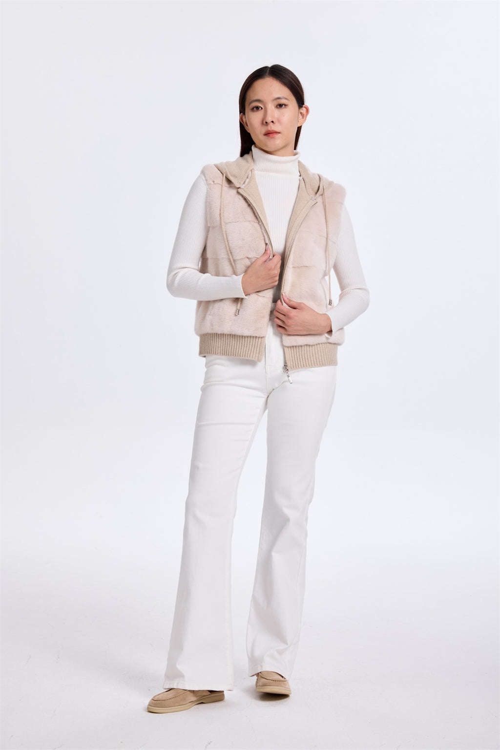 DYED  FOG LH MINK/KNIT VEST