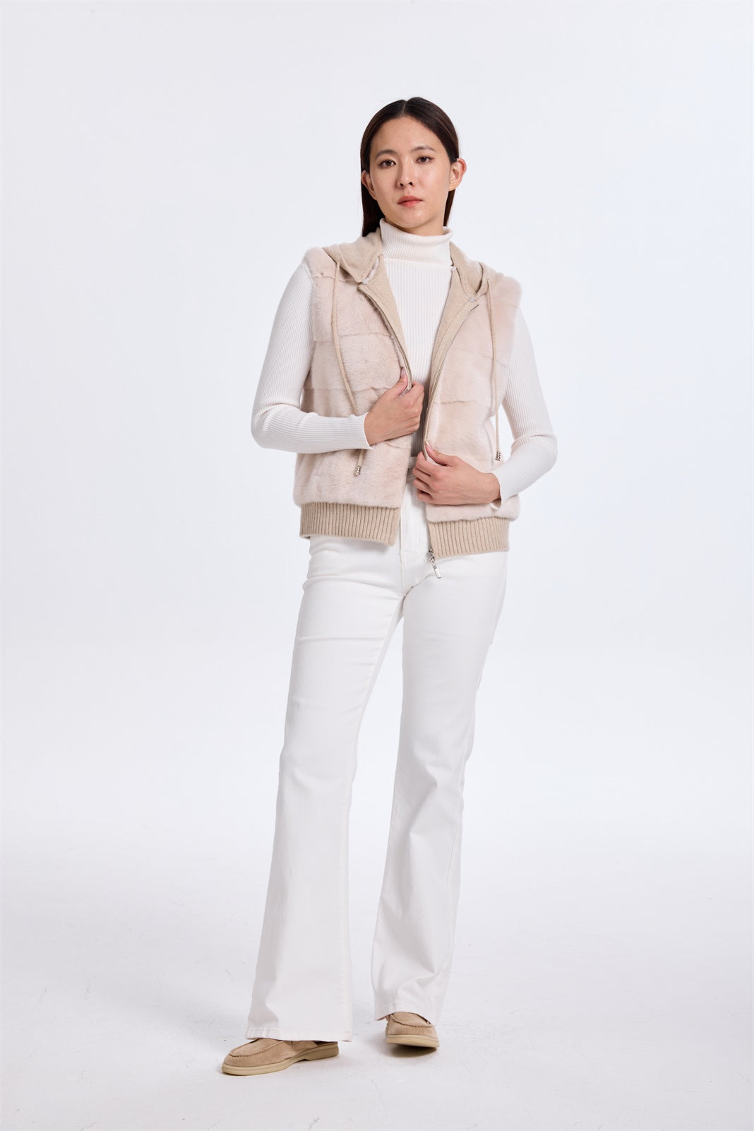 DYED  FOG LH MINK/KNIT VEST
