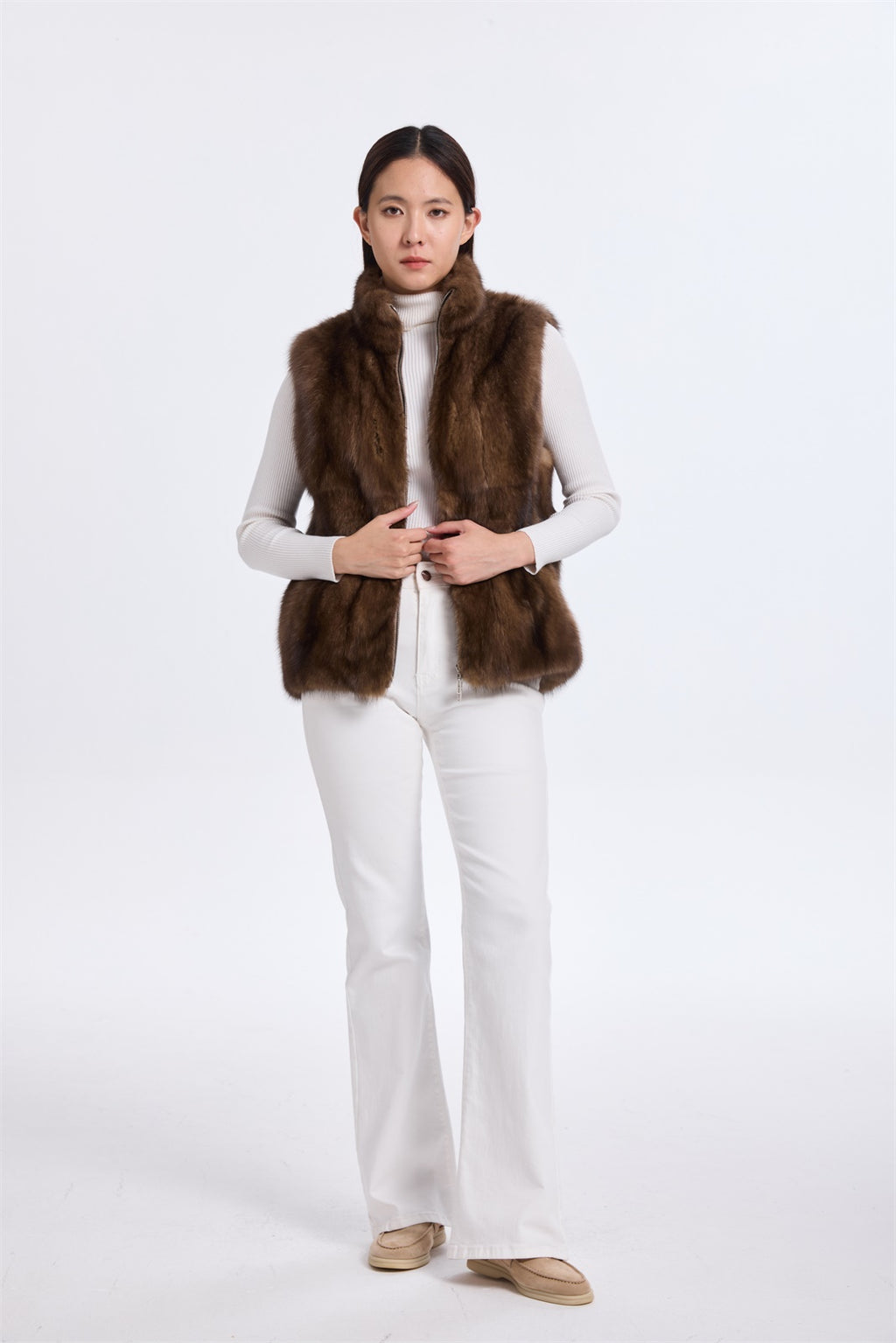 SABLE VERTICALLY KNIT VEST