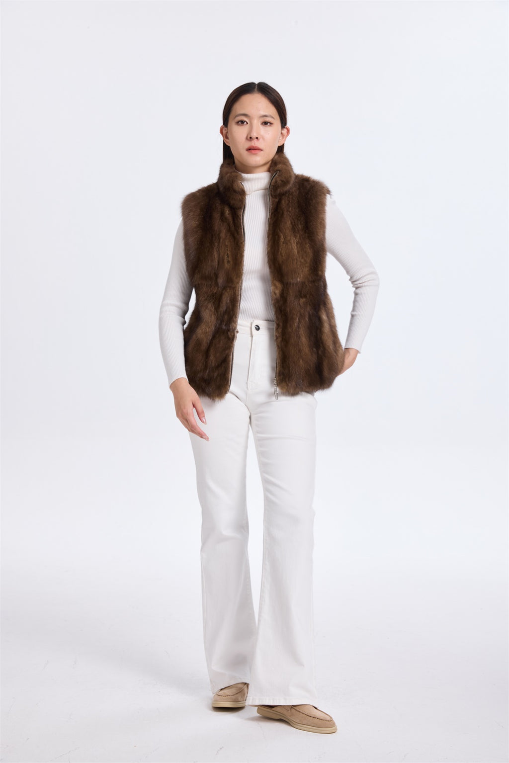 SABLE VERTICALLY KNIT VEST