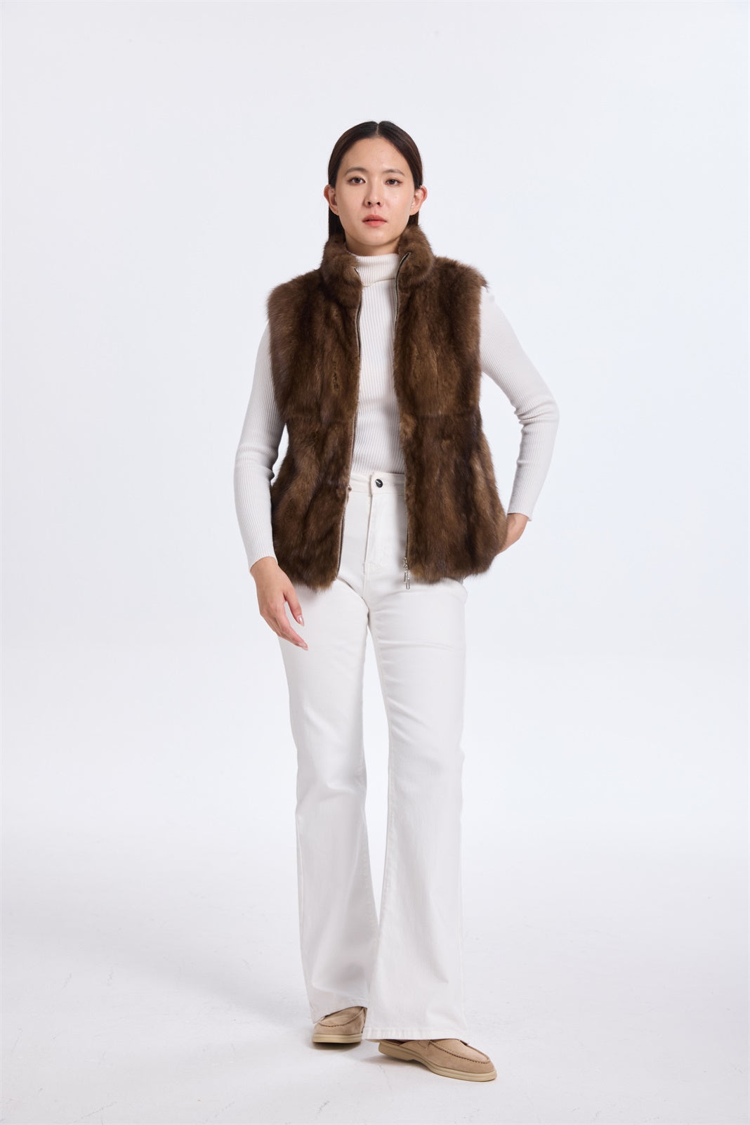 SABLE VERTICALLY KNIT VEST