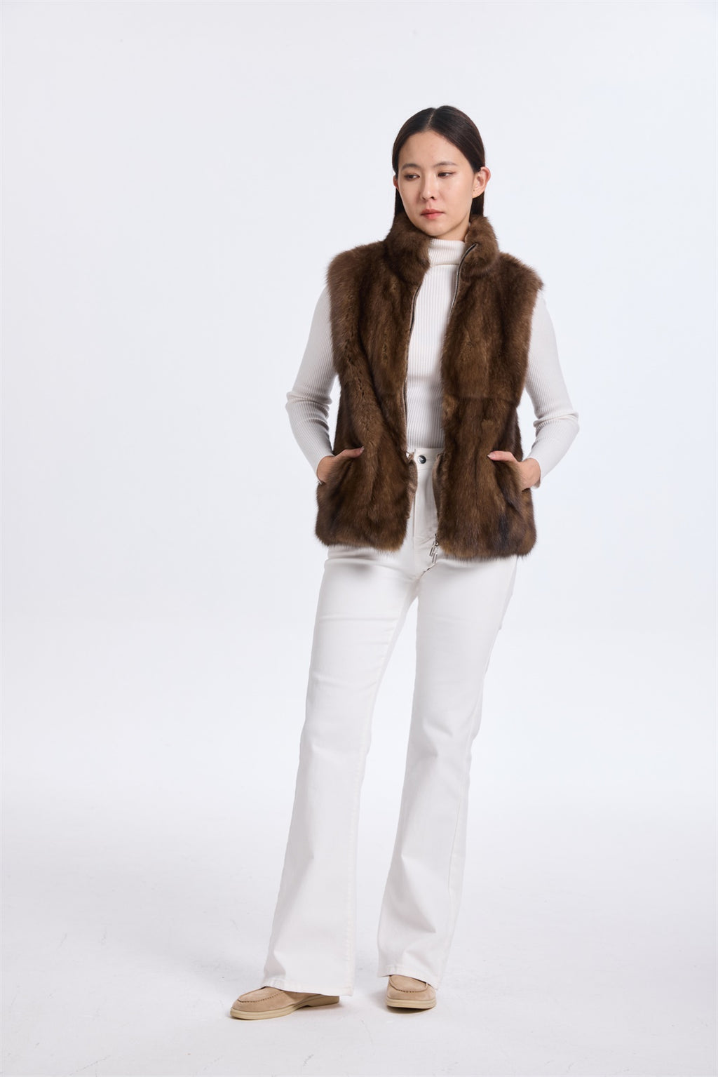 SABLE VERTICALLY KNIT VEST