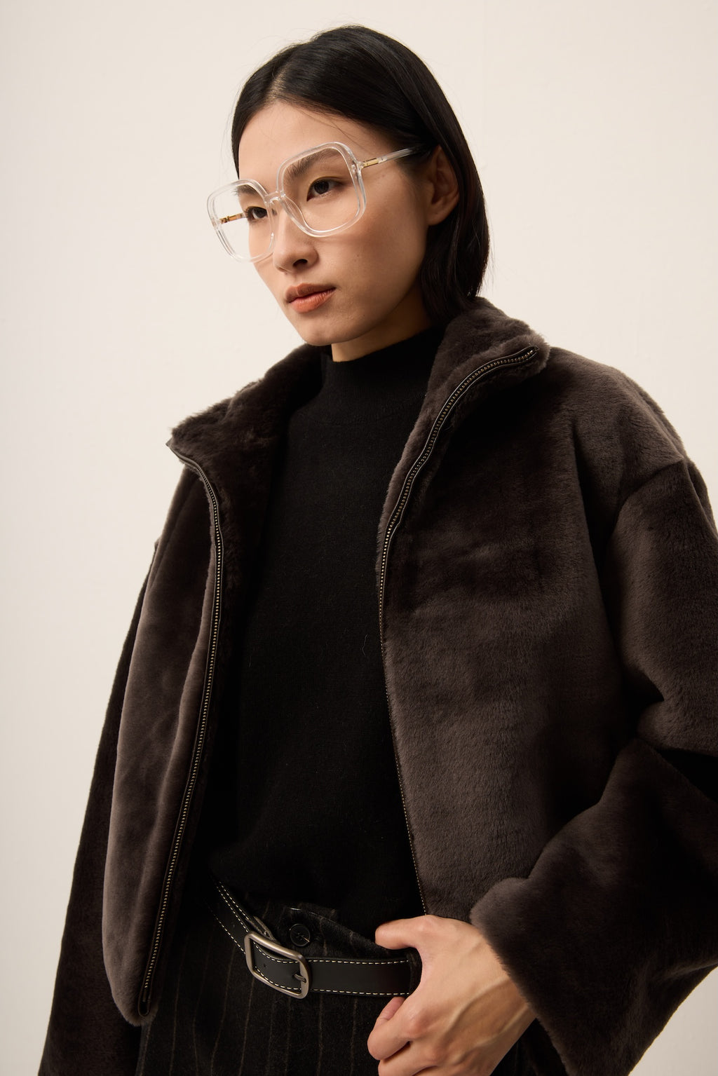 GREY TOSCANA LAMB JACKET