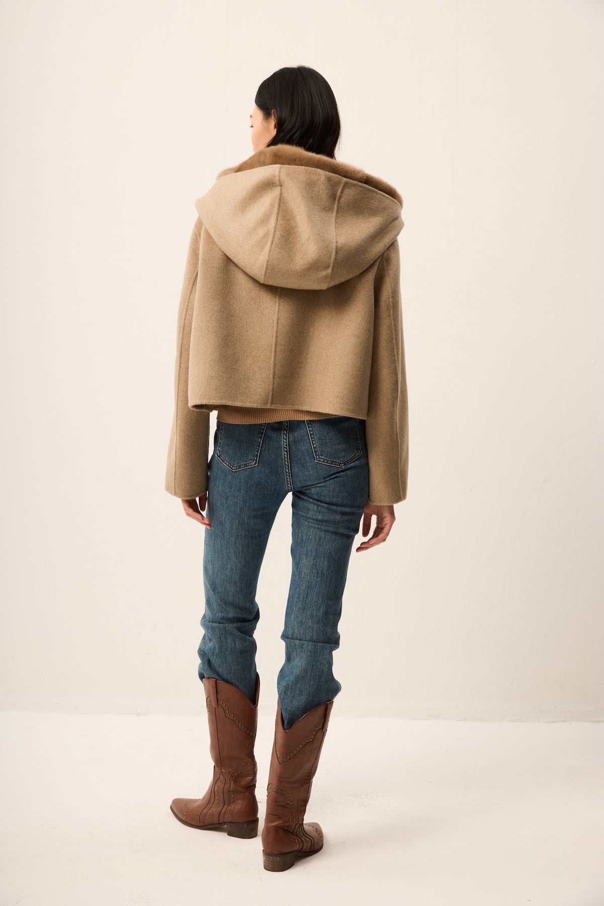 BLONDE MINK CASHMERE TWIN SET JACKET