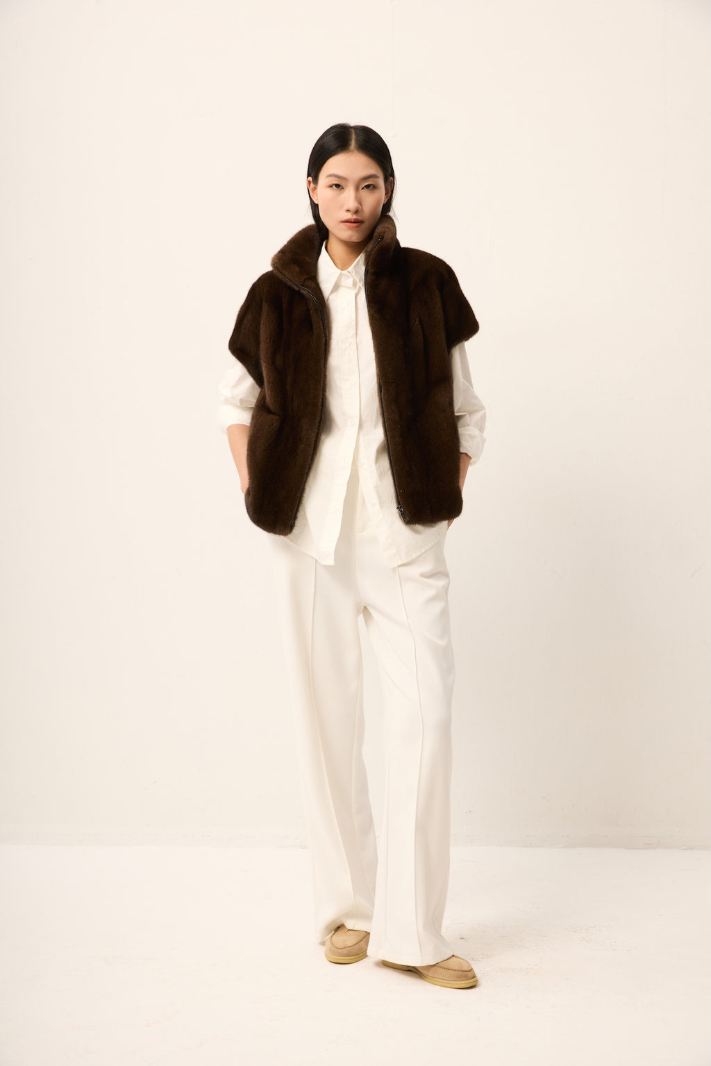 BROWN MINK VEST