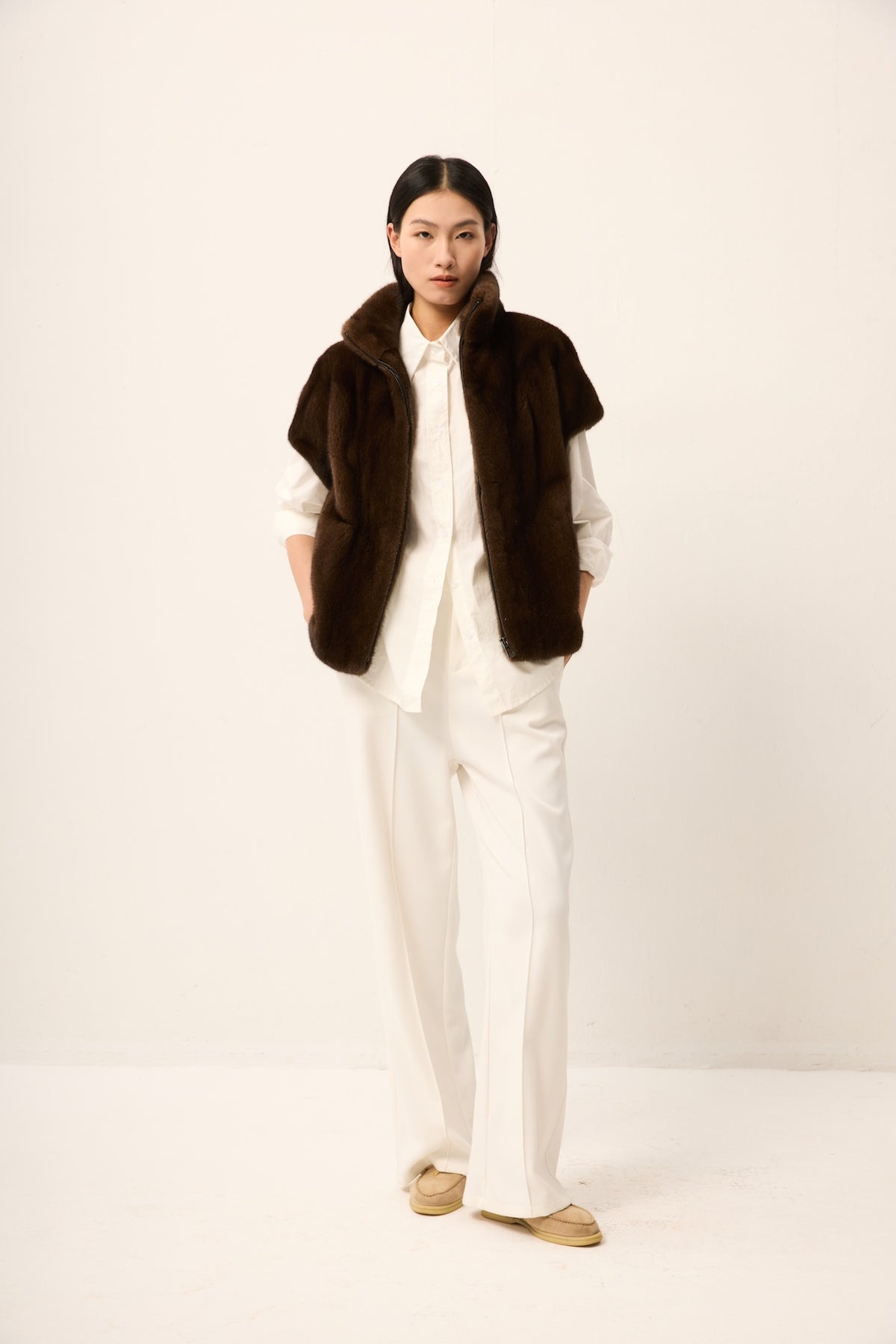 BROWN MINK VEST