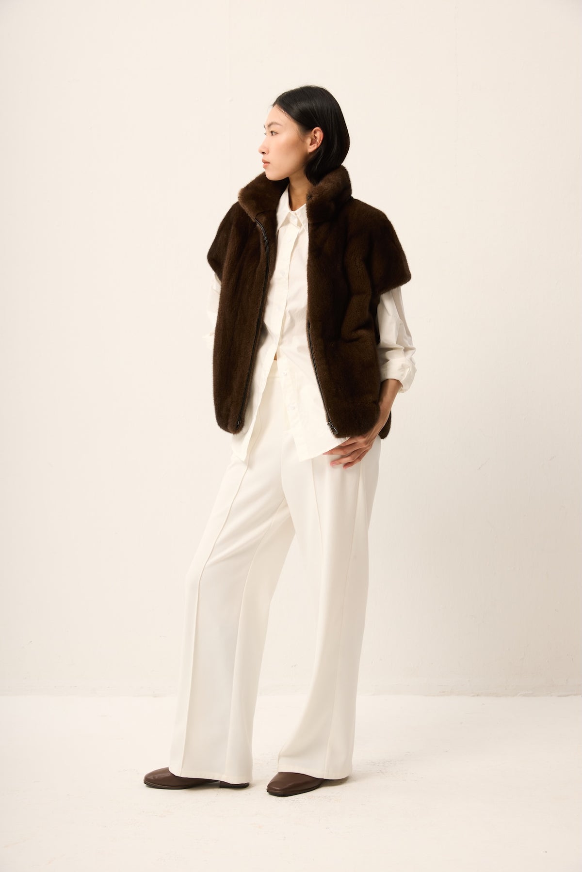 BROWN MINK VEST