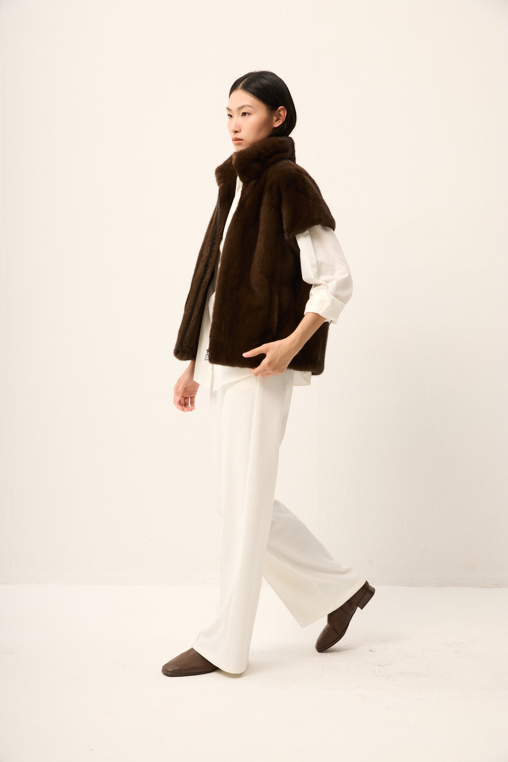 BROWN MINK VEST
