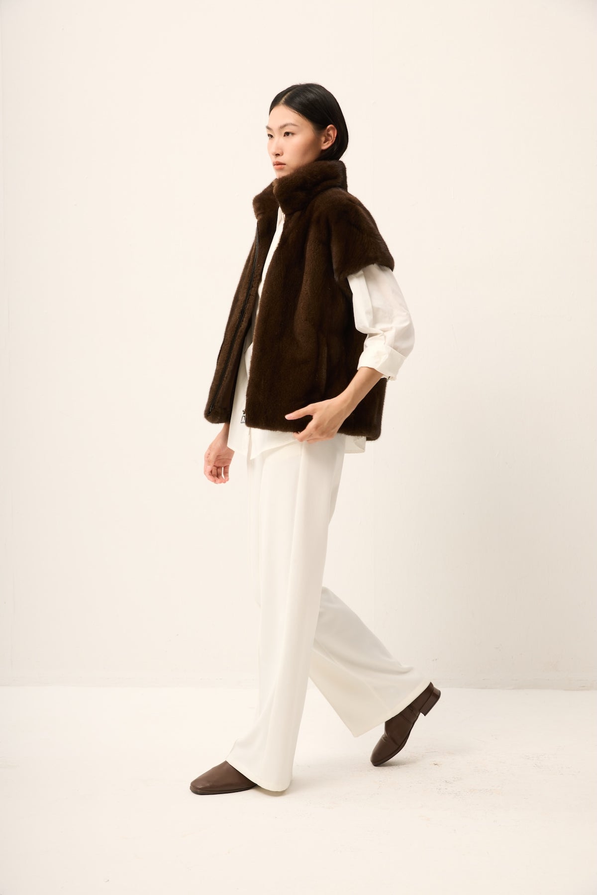 BROWN MINK VEST