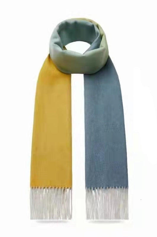 Pink Blue Grey Cashmere Scarf