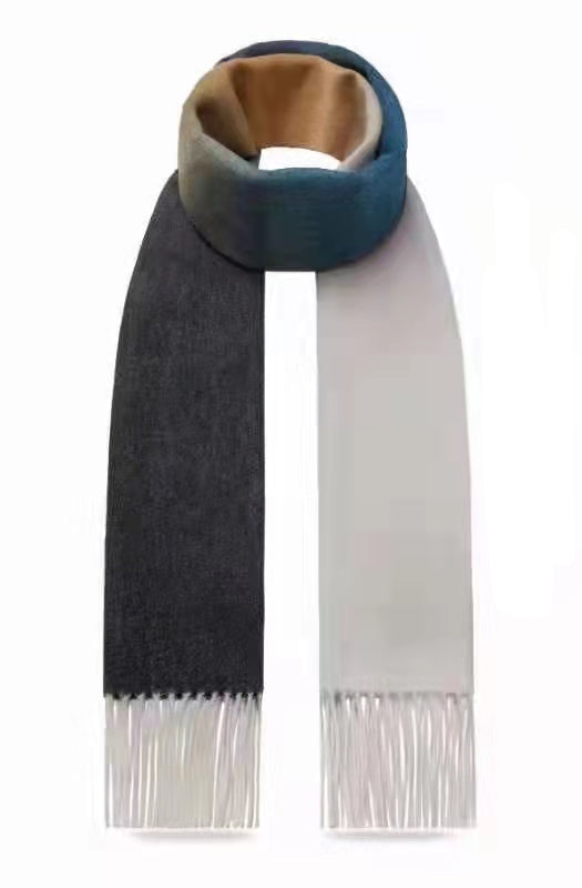 Pink Blue Grey Cashmere Scarf
