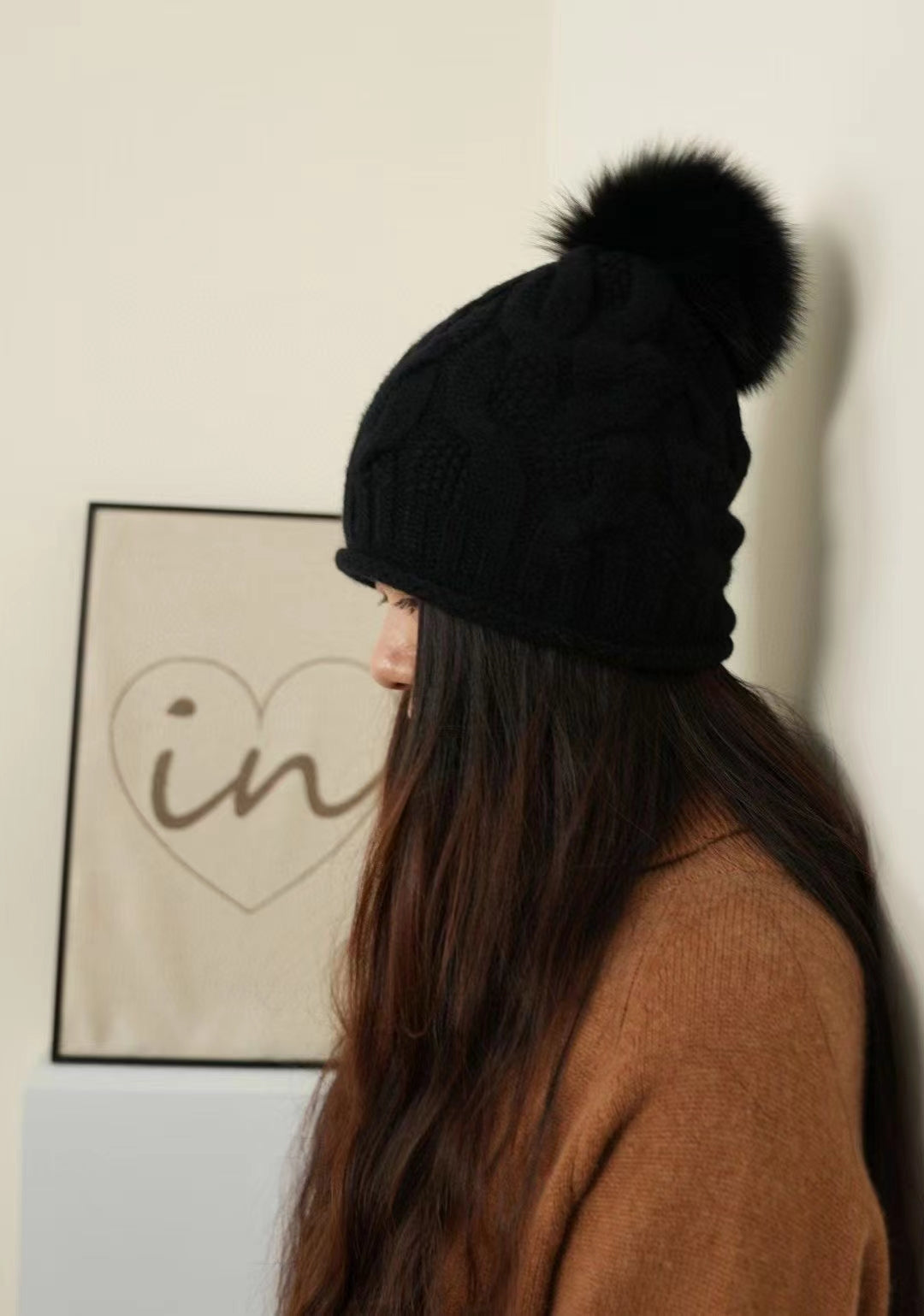 Pom Pom Beanie Cashmere