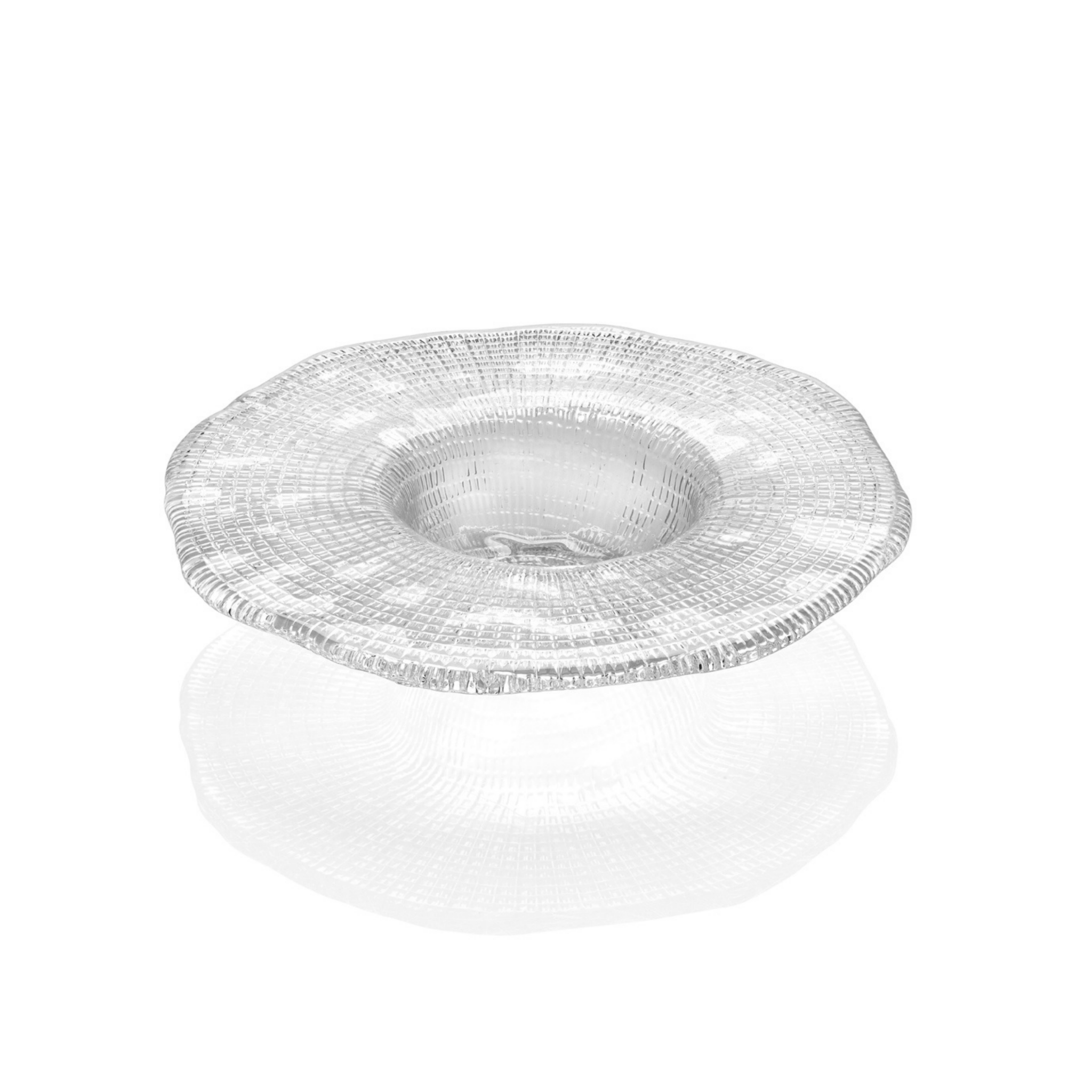 IVV DIAMANTE' GLASS PARTY PLATE CM 21 CLEAR (hand made)