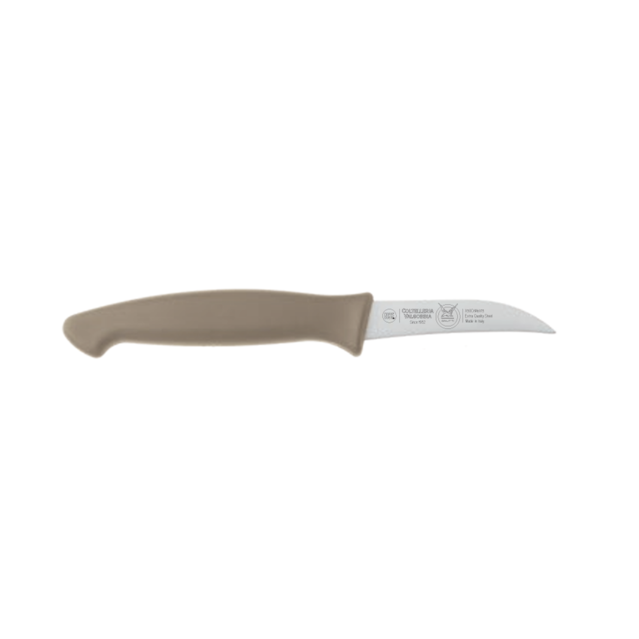VALGOBBIA CURVED PARING KNIFE CM 7 - BEIGE