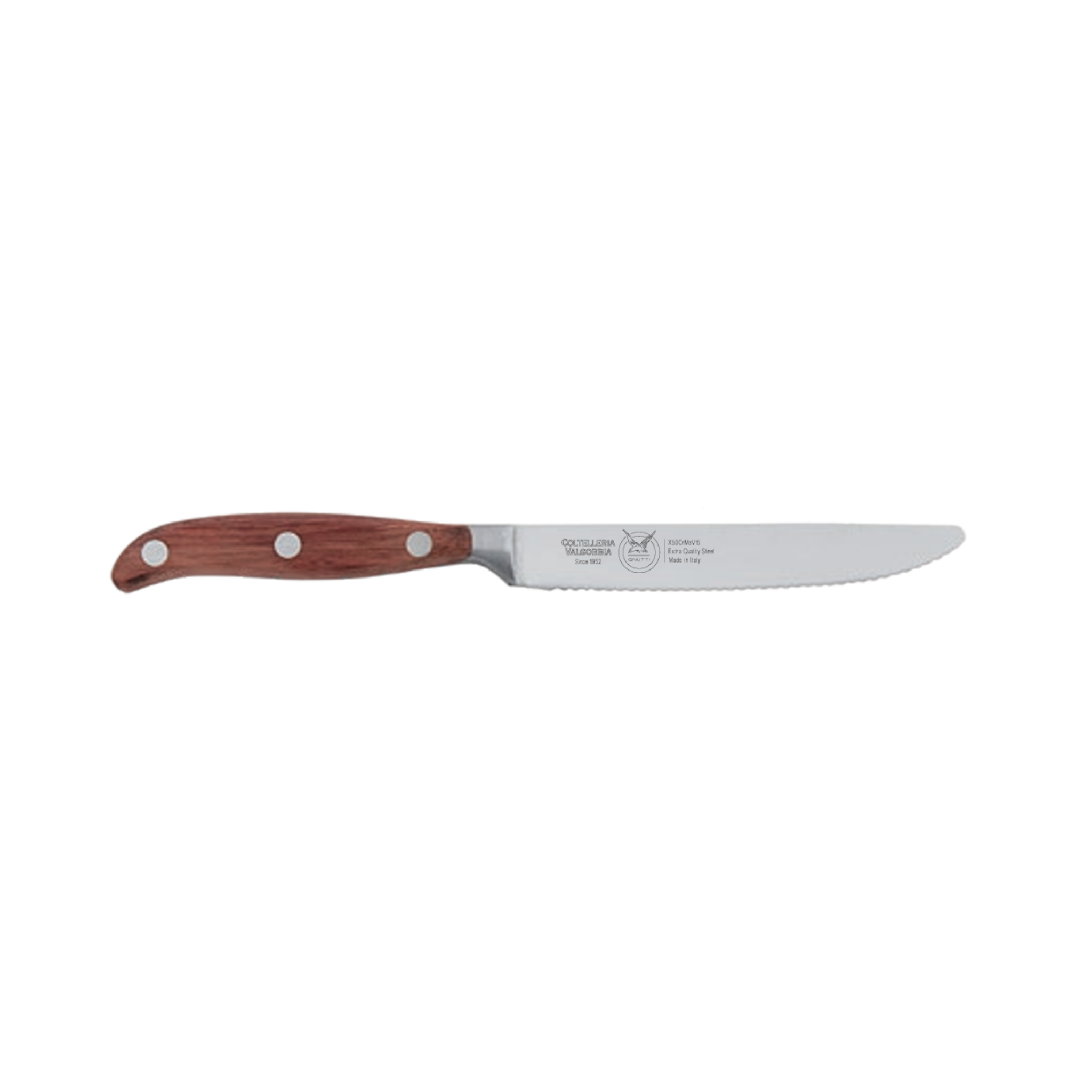 VALGOBBIA FORGED TABLE KNIFE SERRATED BLADE CM 12