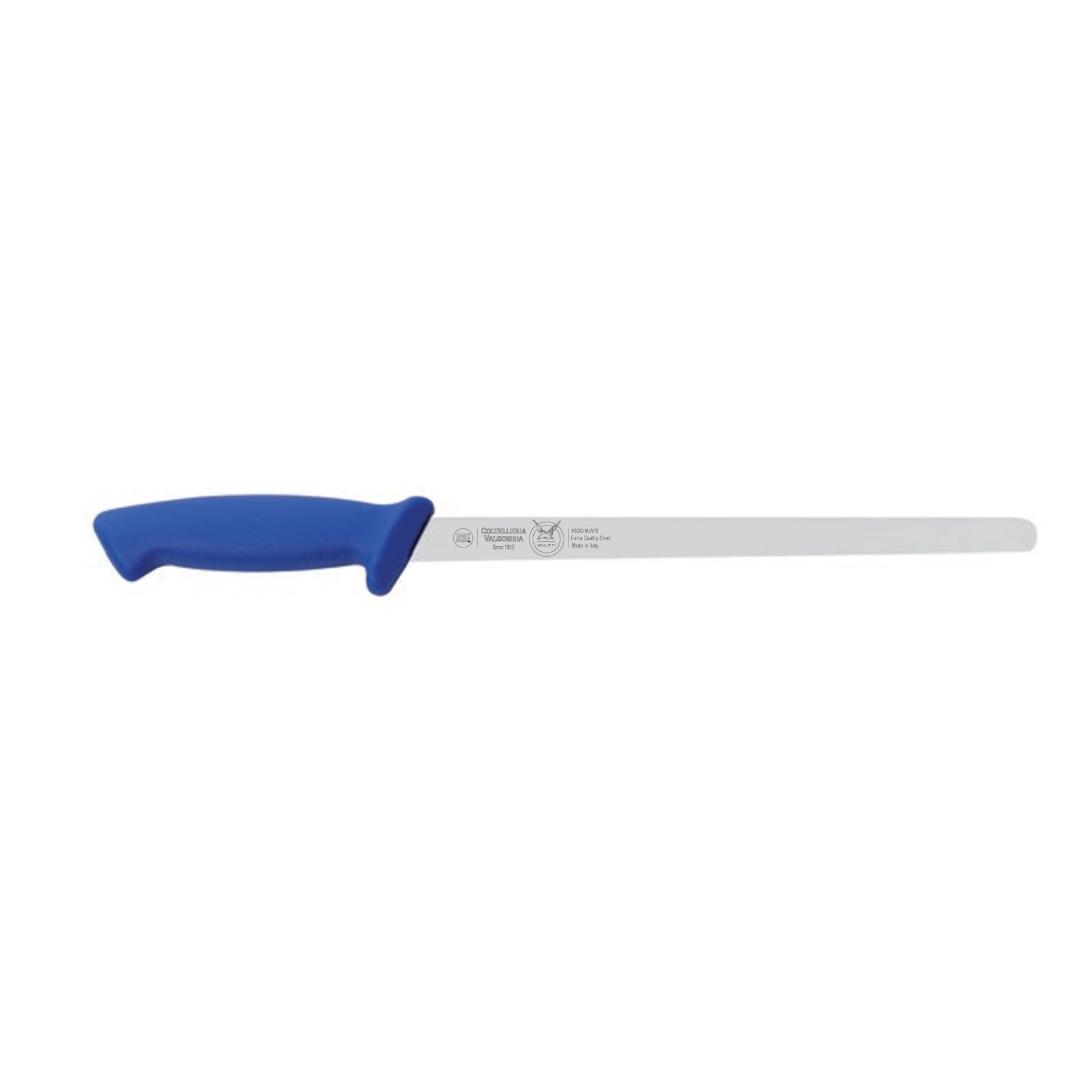 VALGOBBIA Narrow Flex Ham Knife Cm 28 (ABS blue handle)