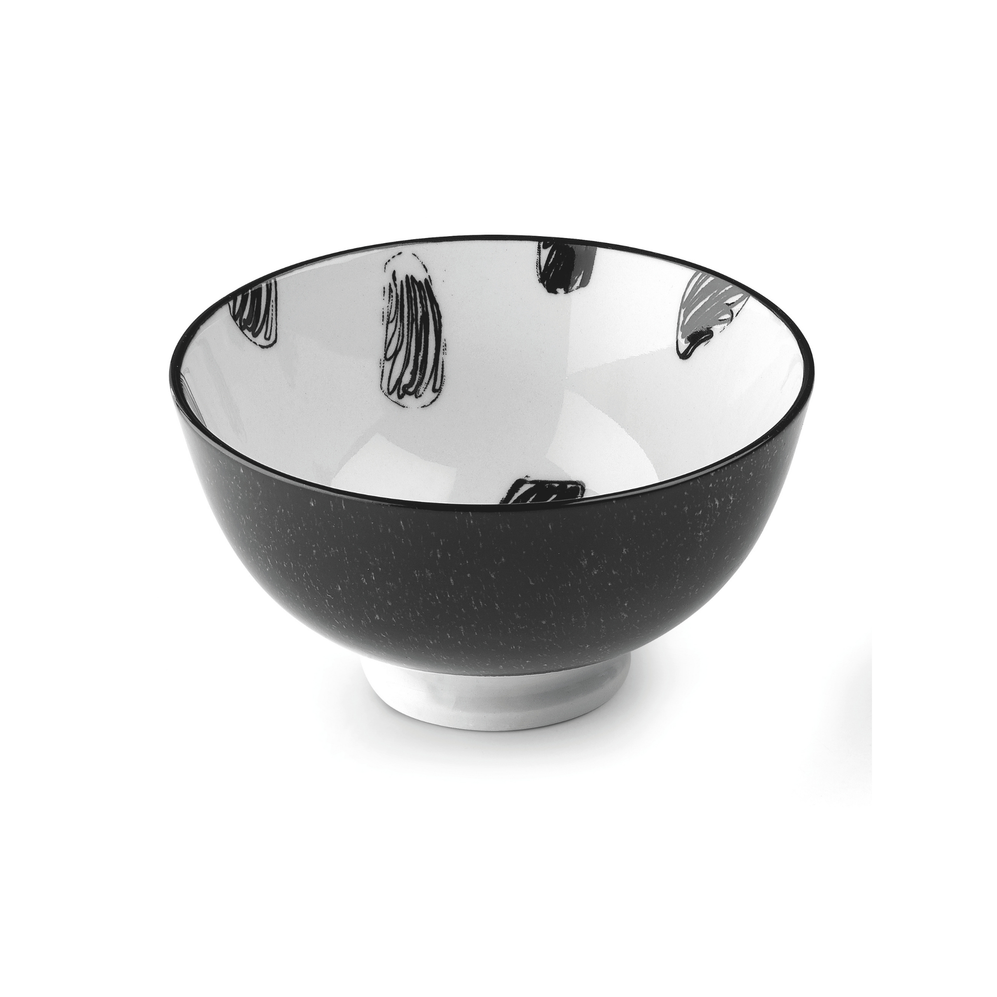 ZAFFERANO PORCELAIN SMALL RICE BOWL CM 11 MURRINA PRINT -  GREY